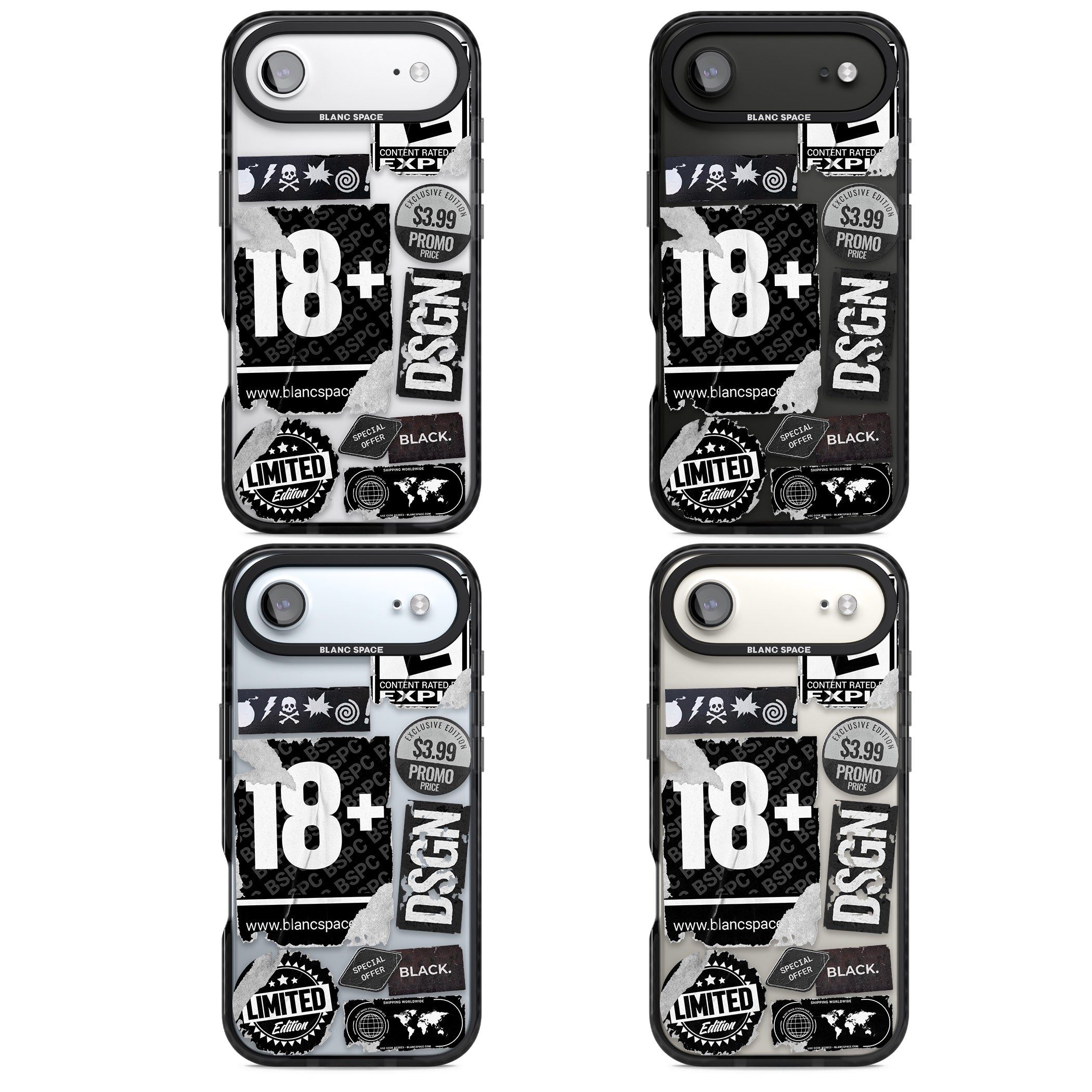 Black Sticker Mix iPhone 17 Air Impact Black Phone Case APT Impact Protection