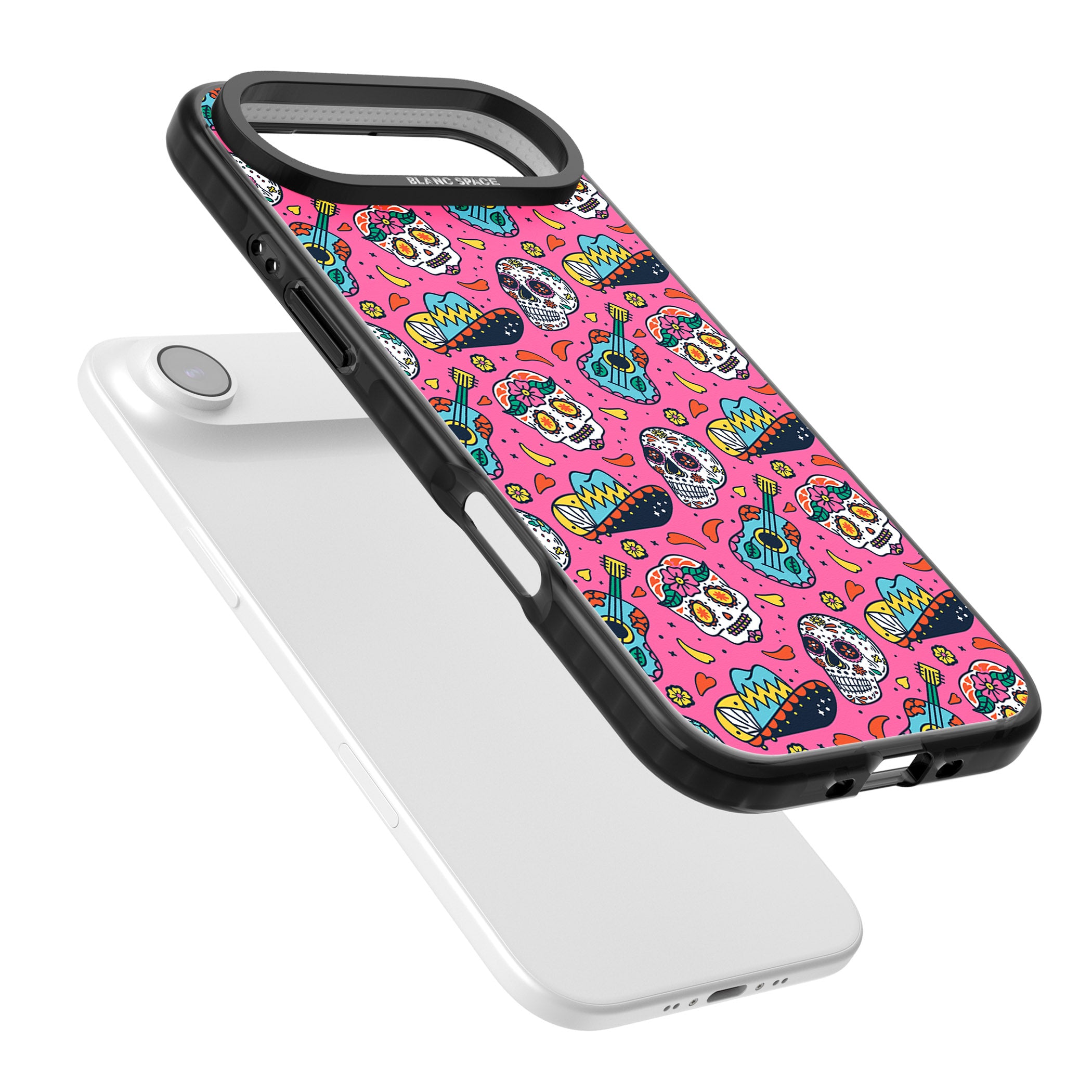 Pink Day Of The Dead Pattern iPhone 17 Air Impact Black Phone Case Colours