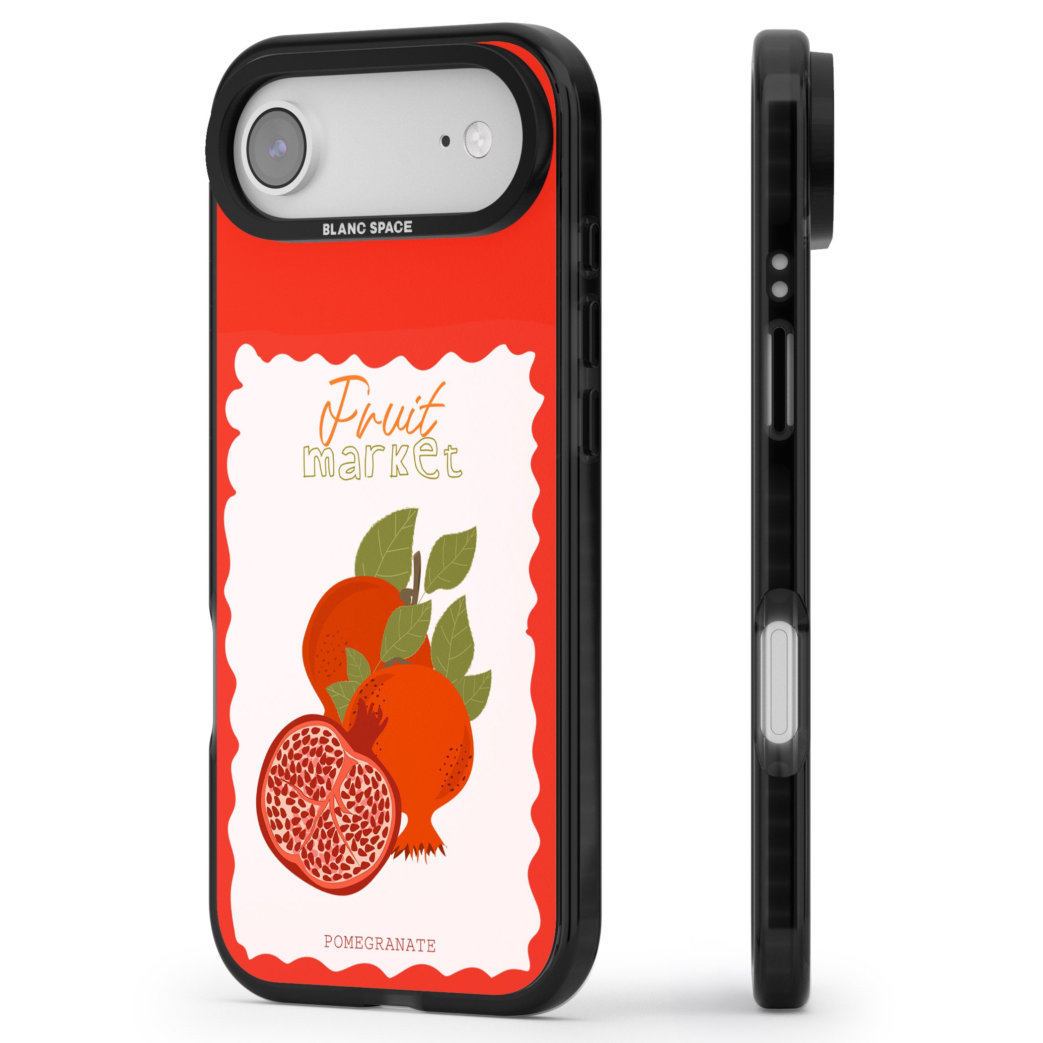 Fruit Market Pomegranate iPhone 17 Air Impact Black Phone Case Side Profile