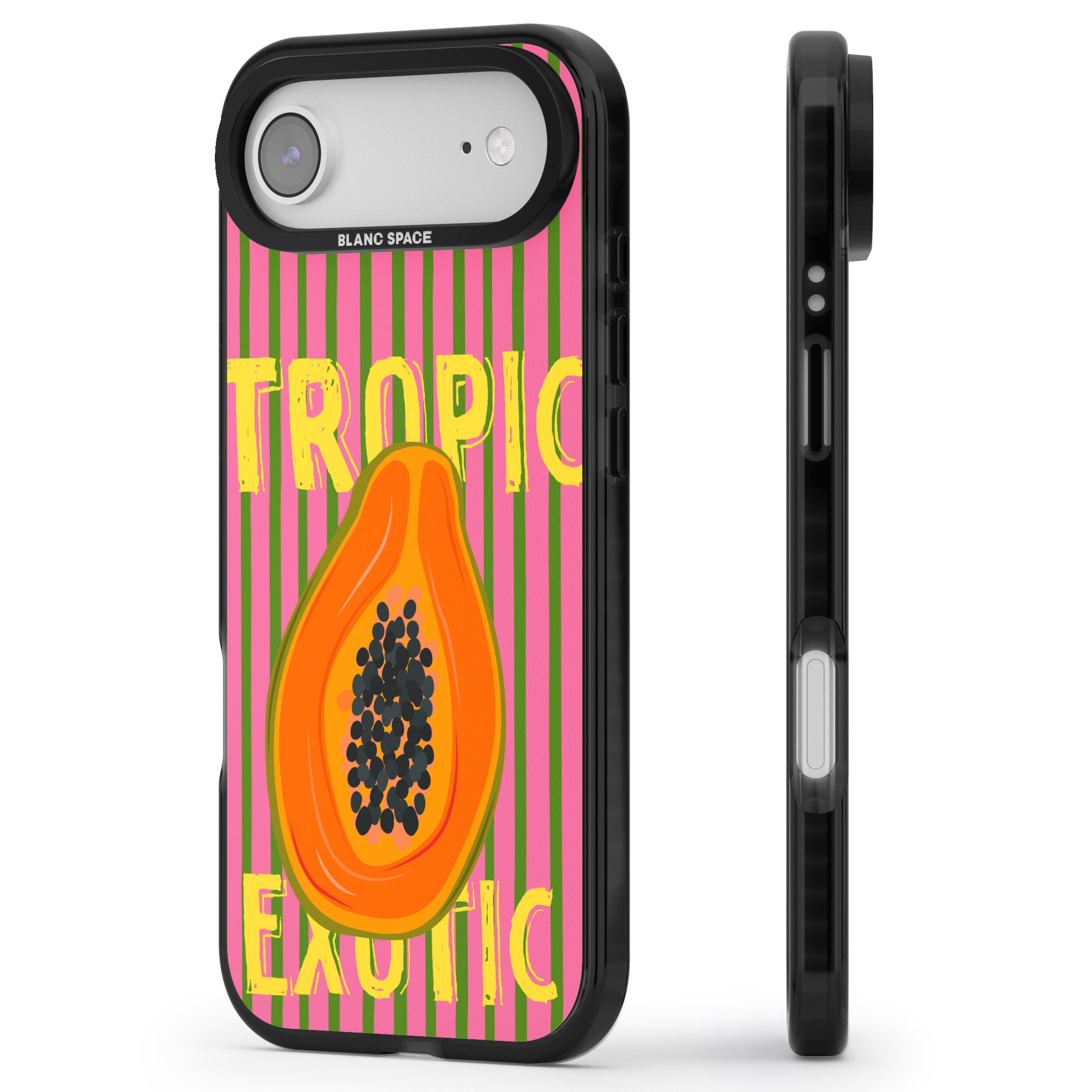 Tropic Exotic iPhone 17 Air Impact Black Phone Case Side Profile