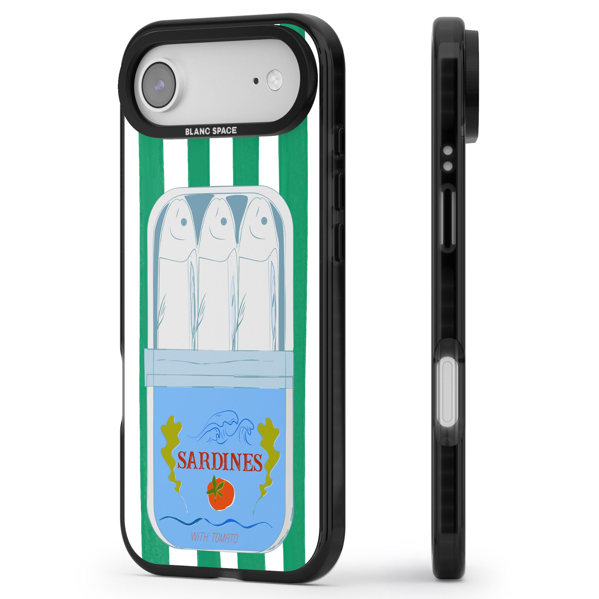 Italian Coastal Sardines iPhone 17 Air Impact Black Phone Case Side Profile