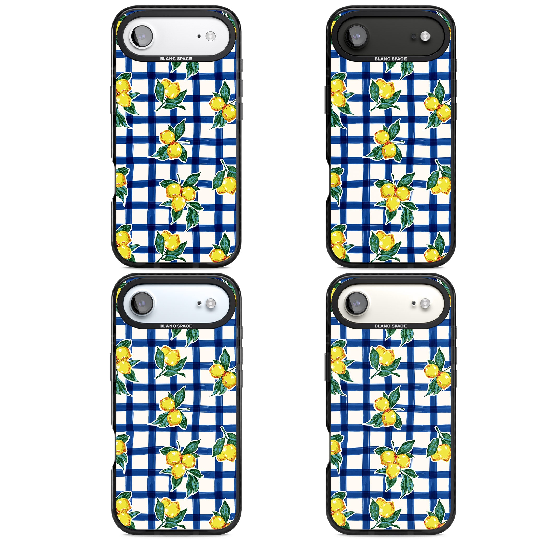 Lemon Gingham iPhone 17 Air Impact Black Phone Case APT Impact Protection