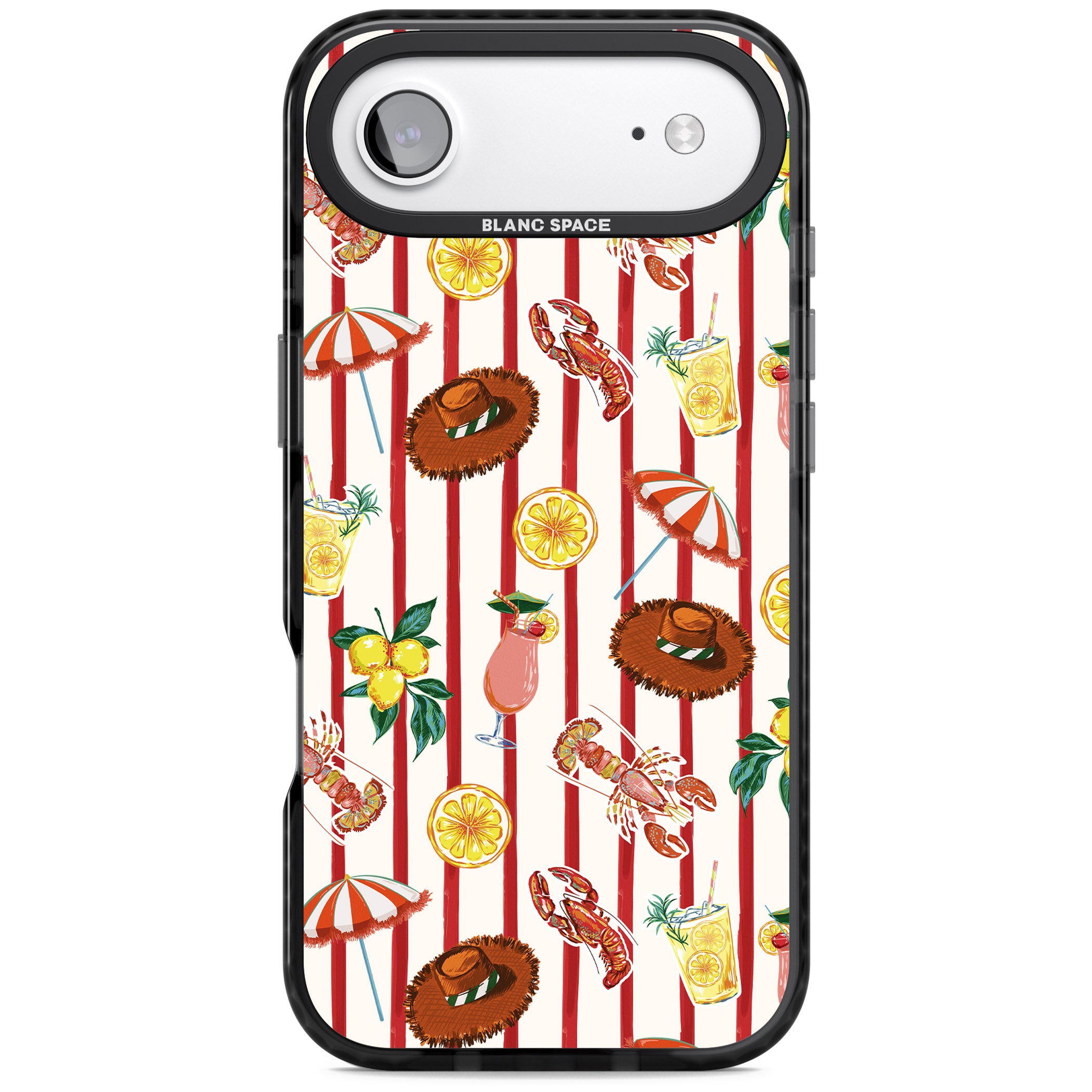 Italian Beach Pattern iPhone 17 Air Impact Black Phone Case