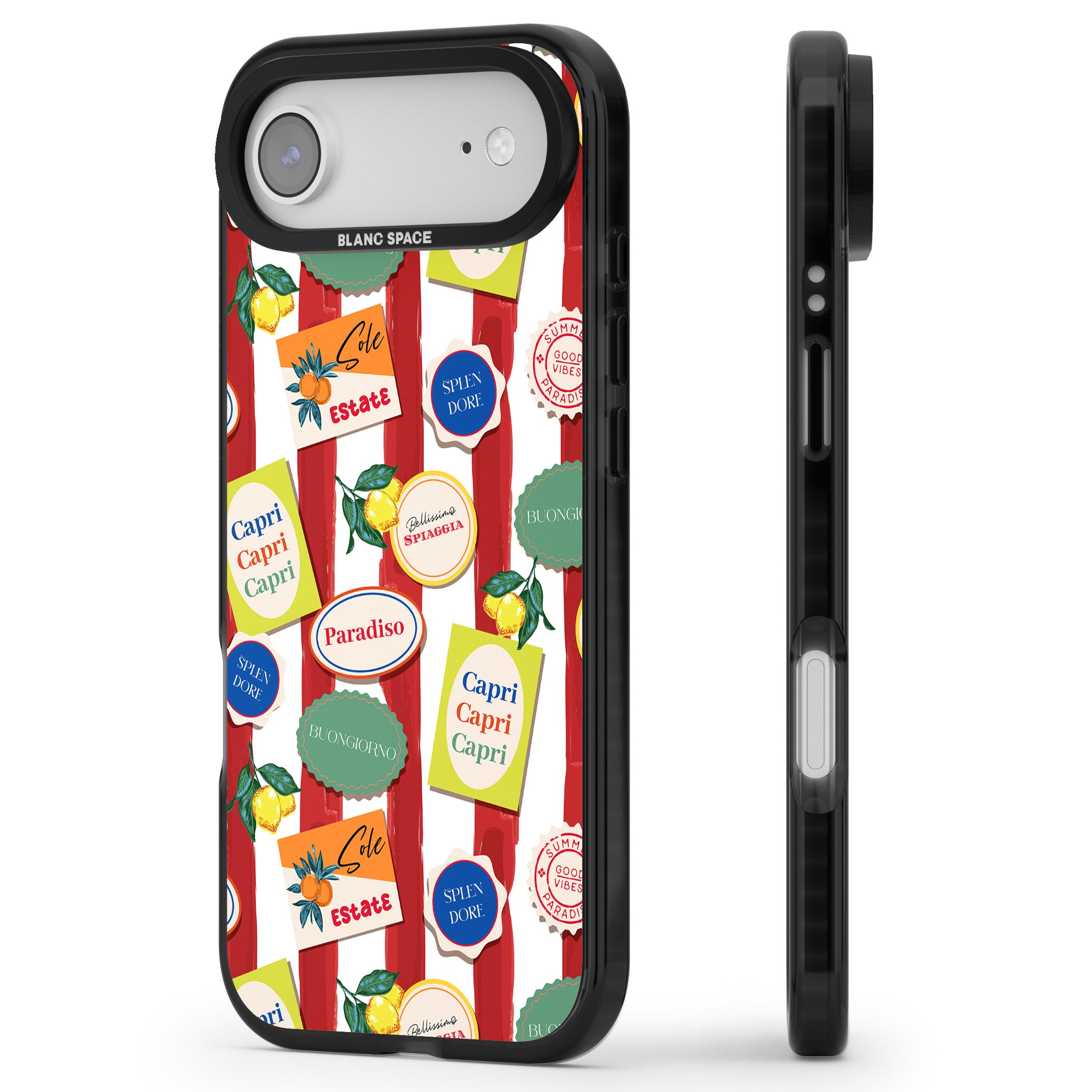 Capri iPhone 17 Air Impact Black Phone Case Side Profile