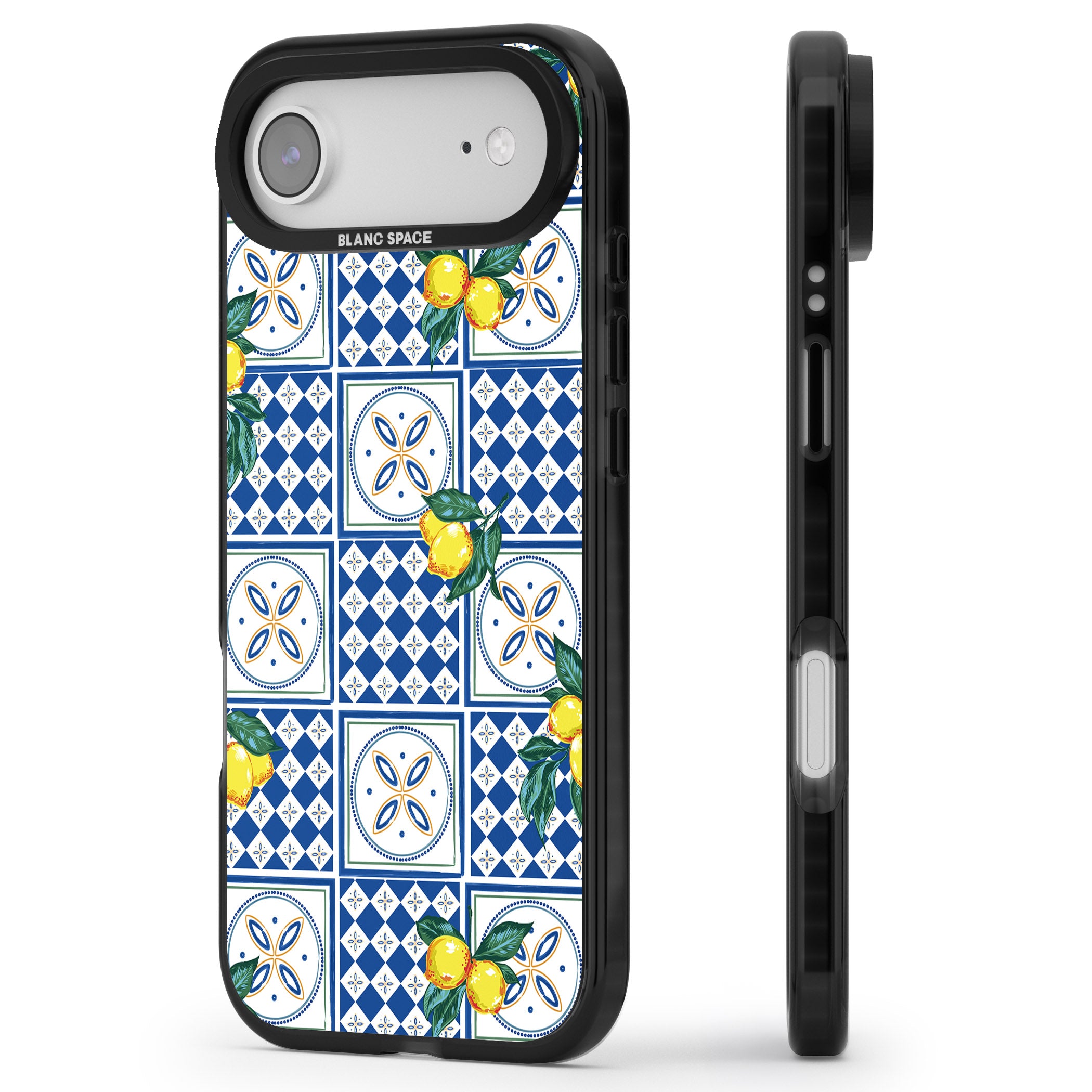 Lemon Tiles iPhone 17 Air Impact Black Phone Case Side Profile