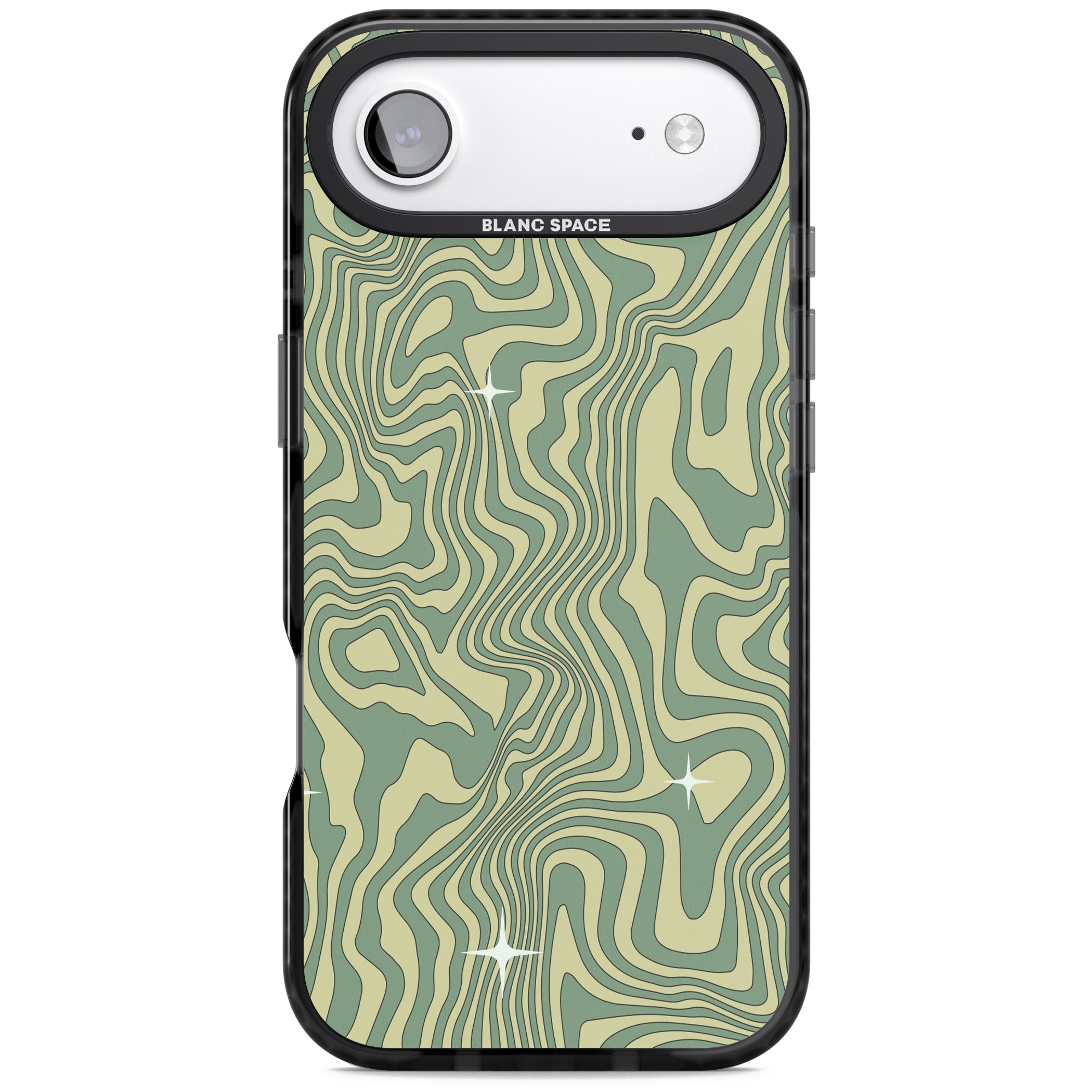 Green Abstract Wave iPhone 17 Air Impact Black Phone Case