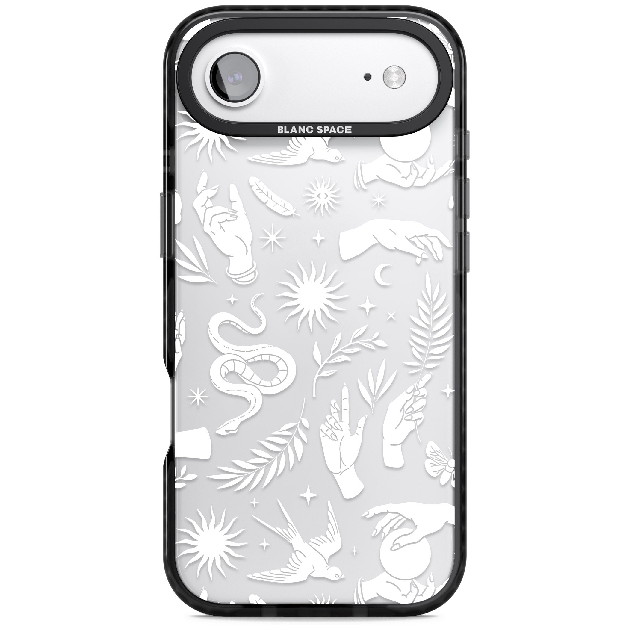 Celestial Pattern (White) iPhone 17 Air Impact Black Phone Case