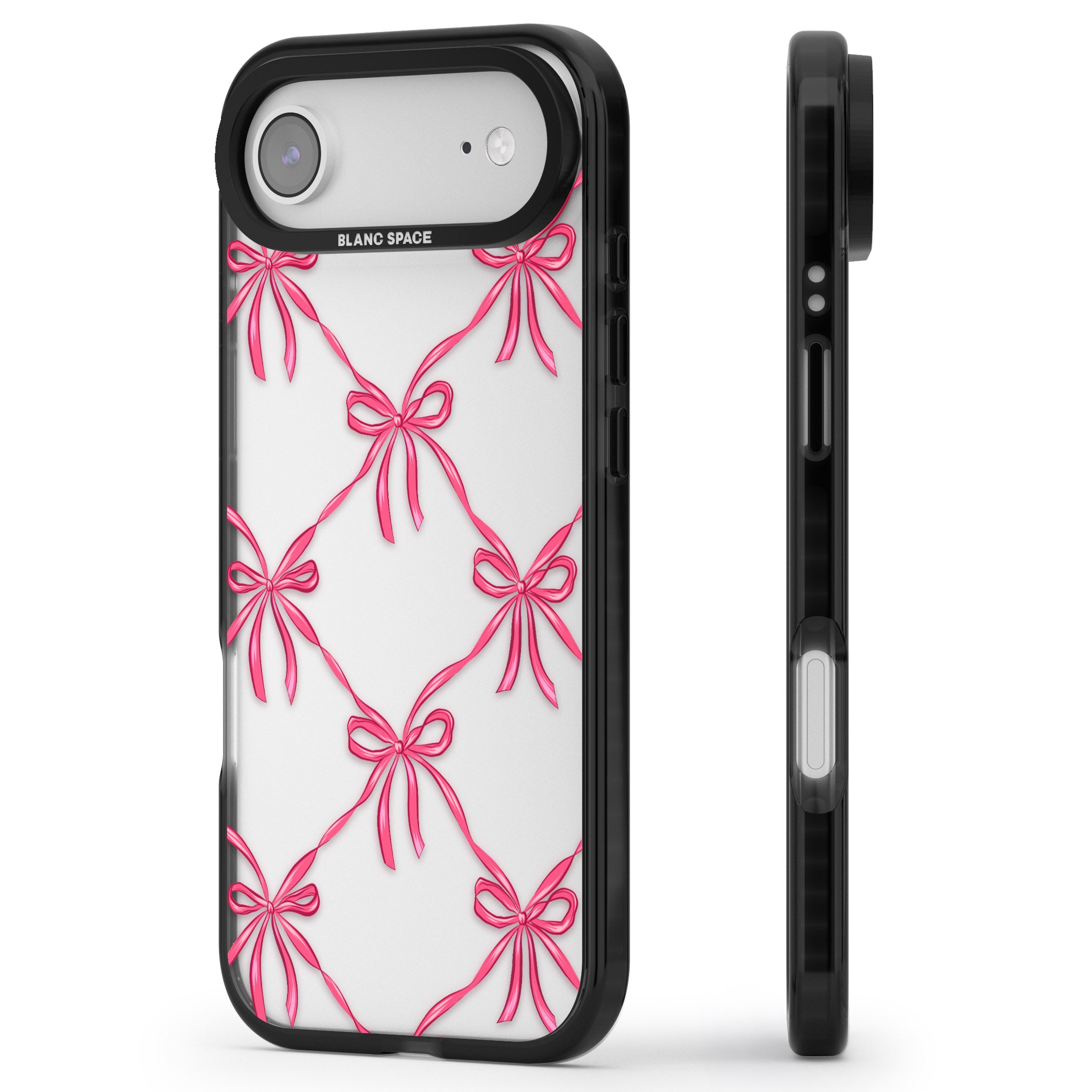 Bow Knots iPhone 17 Air Impact Black Phone Case Side Profile