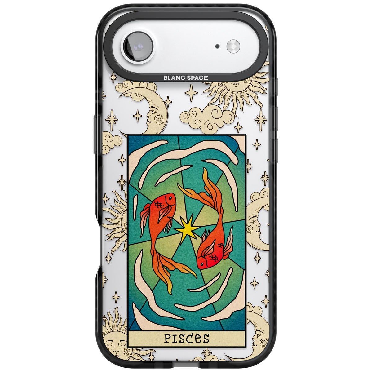 Celestial Zodiac Pisces iPhone Air Impact Black Phone Case front