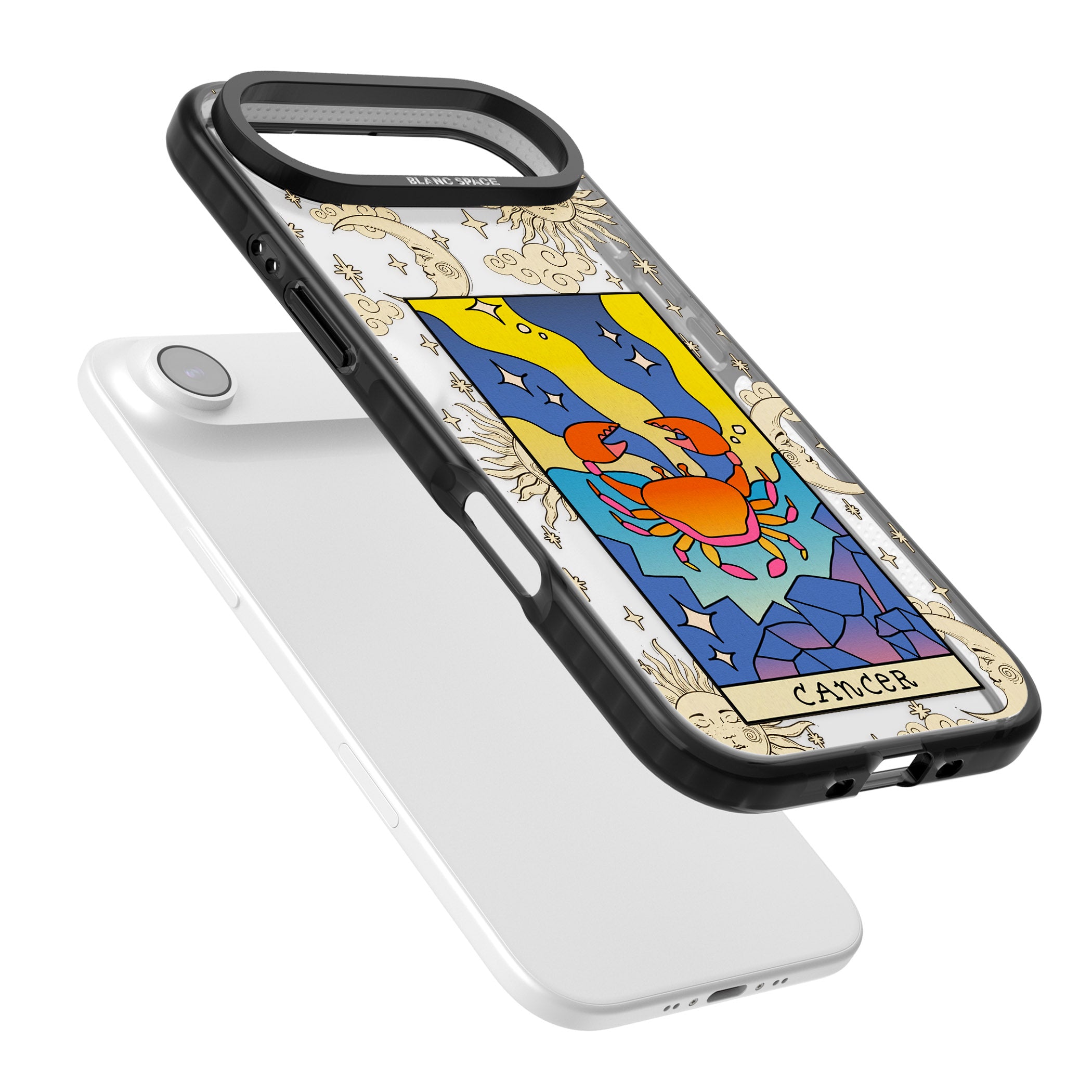 Celestial Zodiac Cancer iPhone 17 Air Impact Black Phone Case Colours
