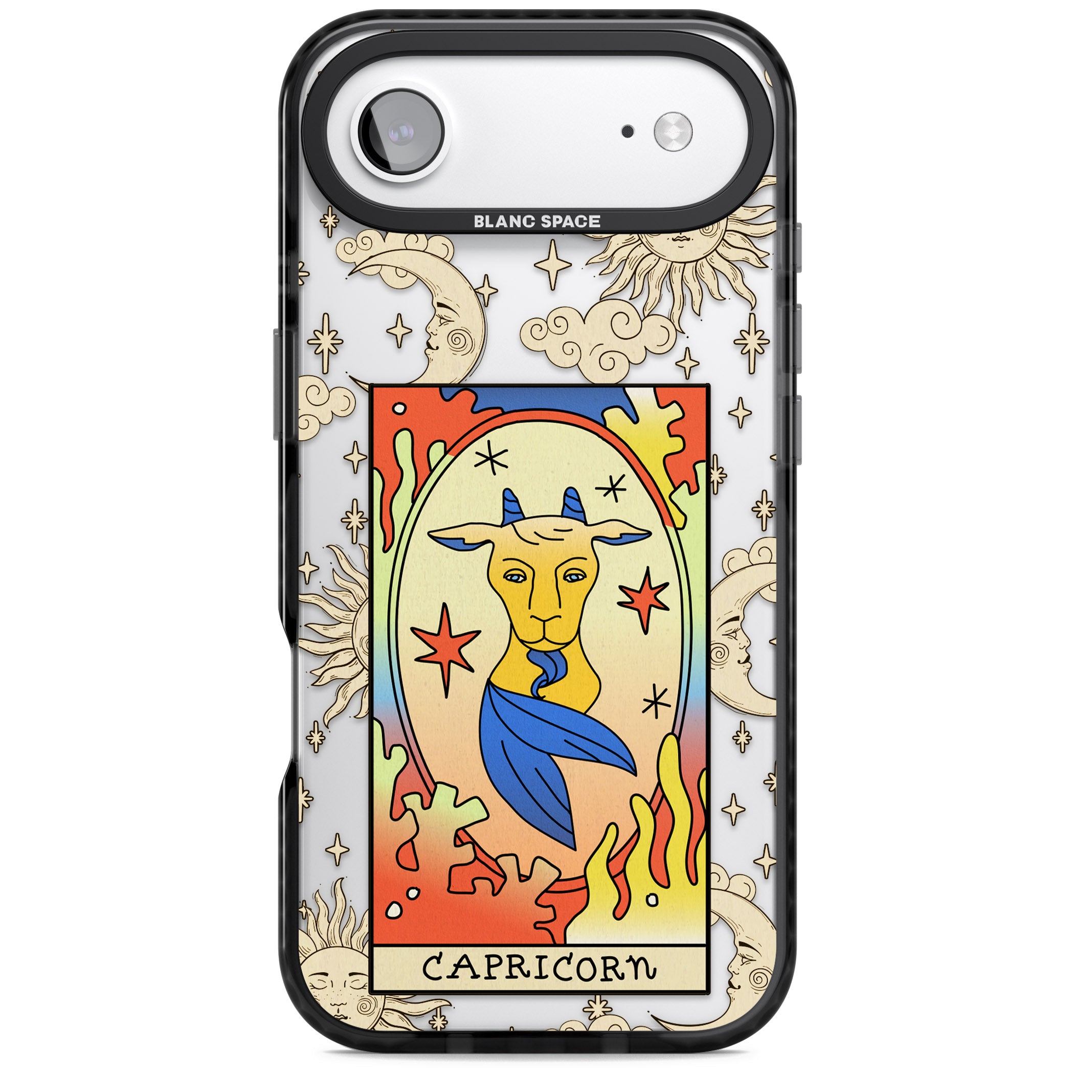 Celestial Zodiac Capricorn iPhone 17 Air Impact Black Phone Case