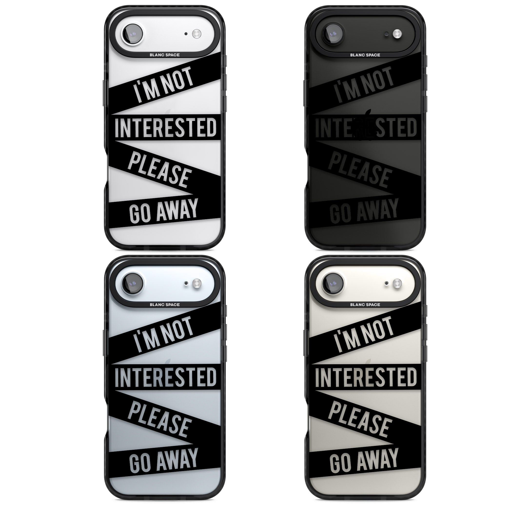 Not Interested Warning iPhone 17 Air Impact Black Phone Case APT Impact Protection