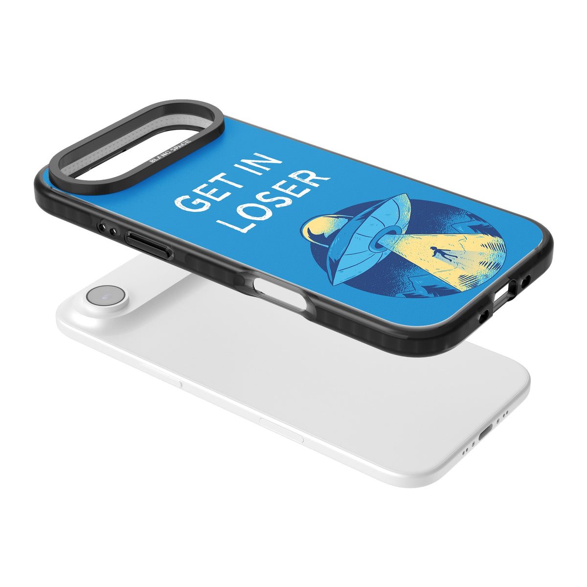 Get In Loser Ufo iPhone Air Impact Black Phone Case angled