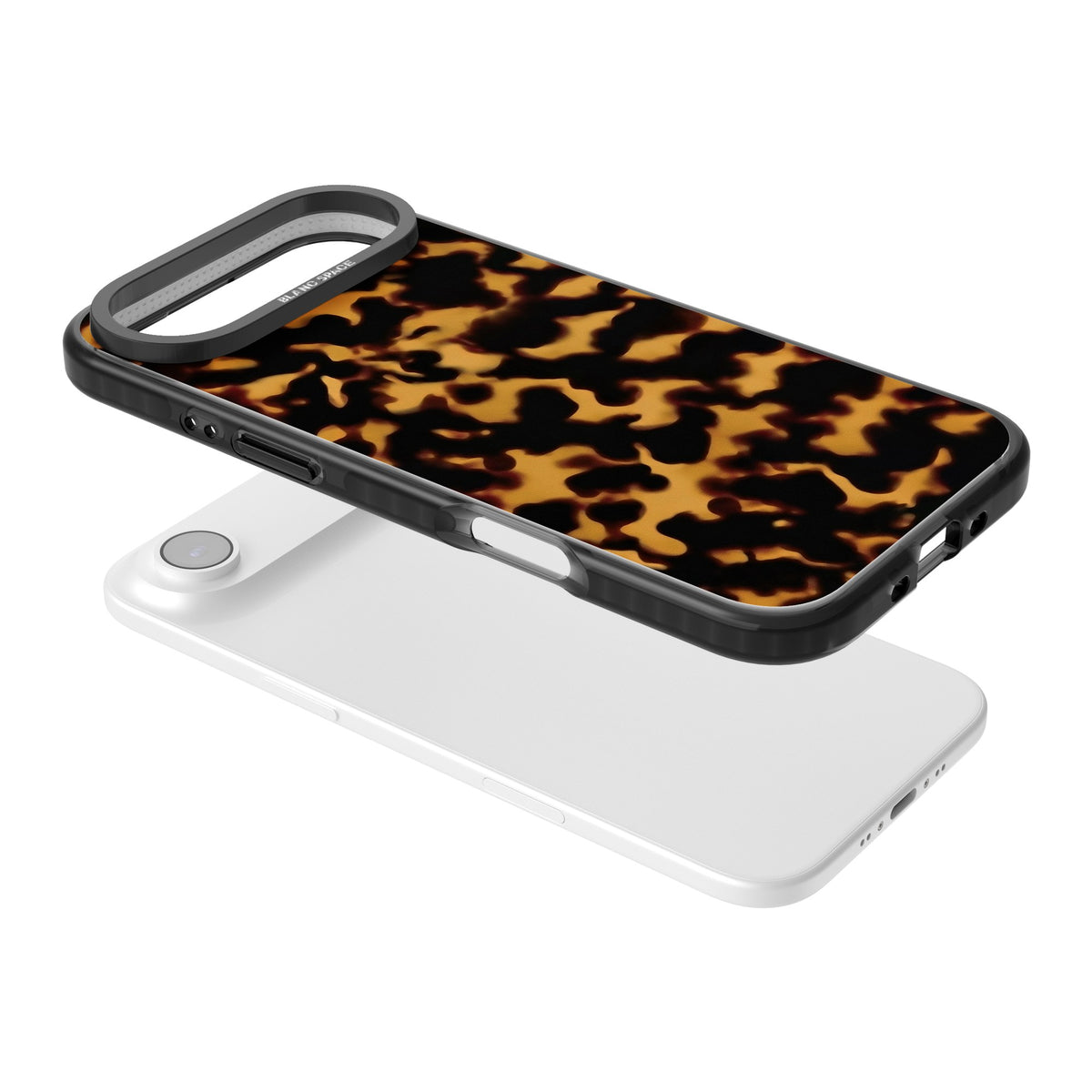 Amber Tortoise iPhone Air Impact Black Phone Case angled