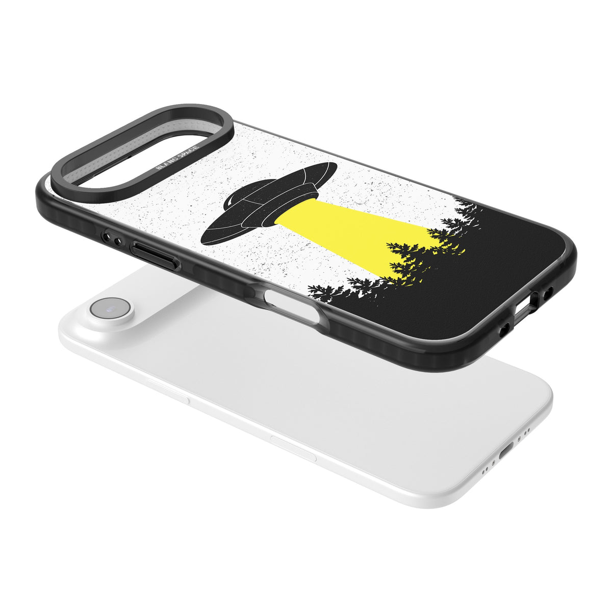Alien Abduction iPhone Air Impact Black Phone Case angled