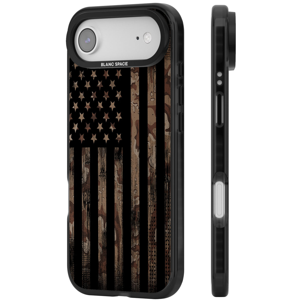 American Flag Camo iPhone Air Impact Black Phone Case side