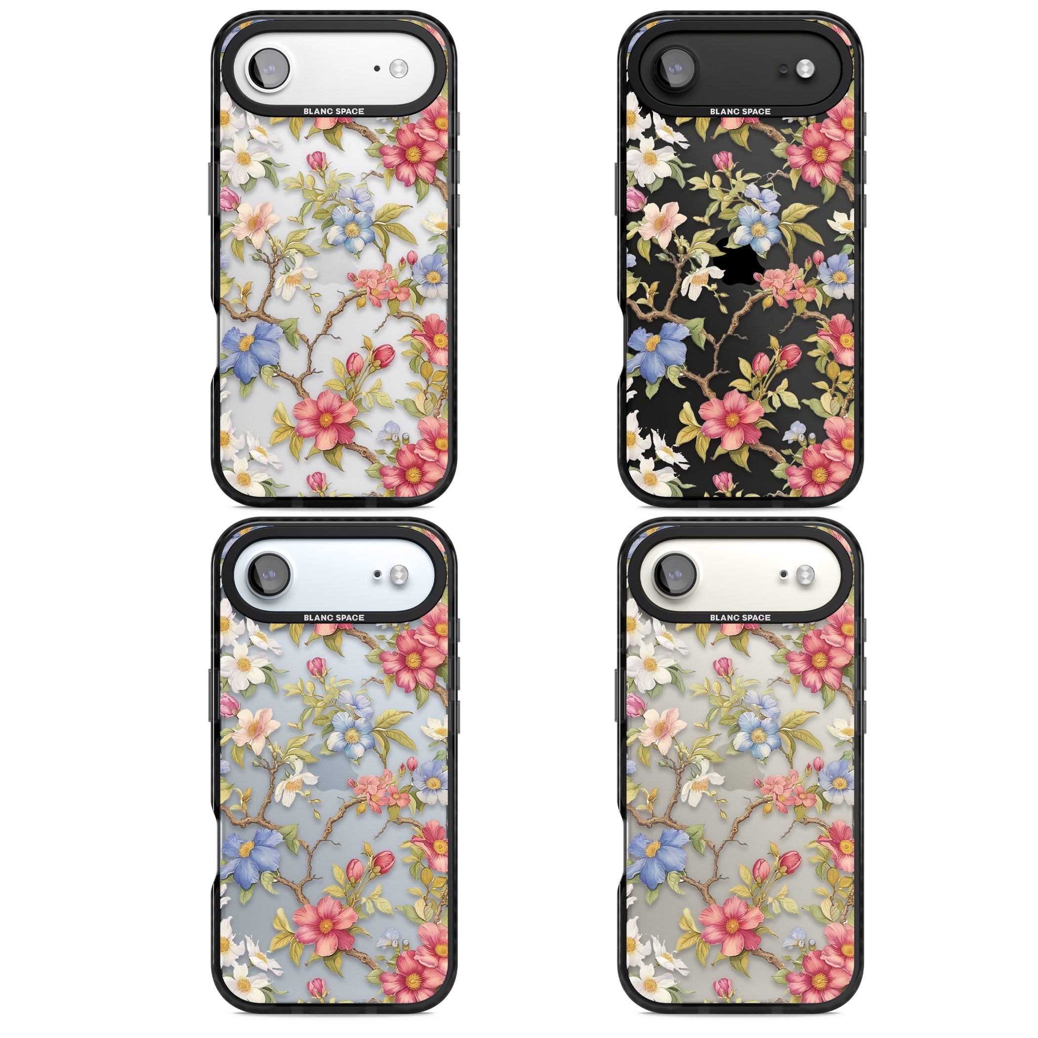 Vintage Vines & Flowers iPhone 17 Air Impact Black Phone Case APT Impact Protection