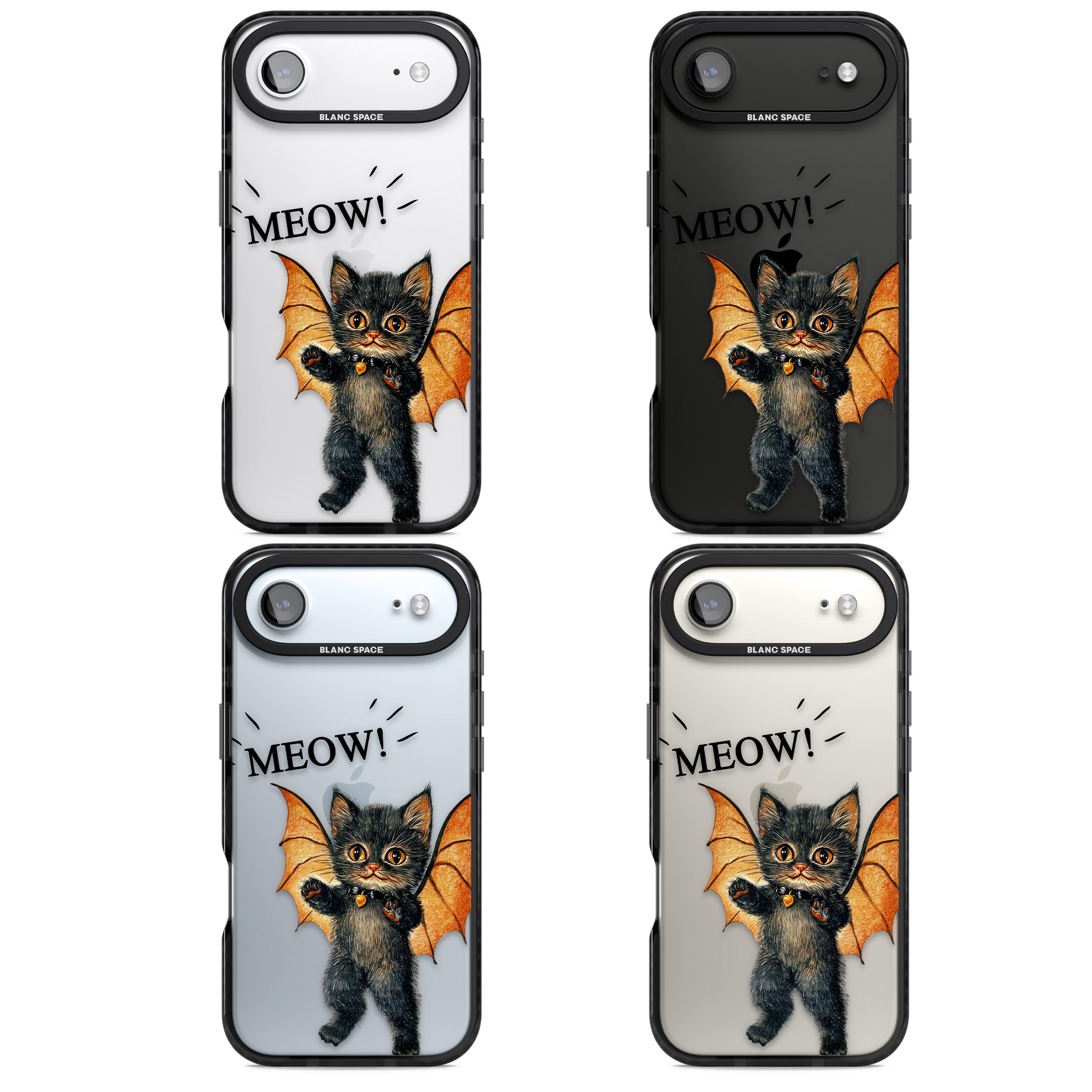 Meow iPhone 17 Air Impact Black Phone Case APT Impact Protection