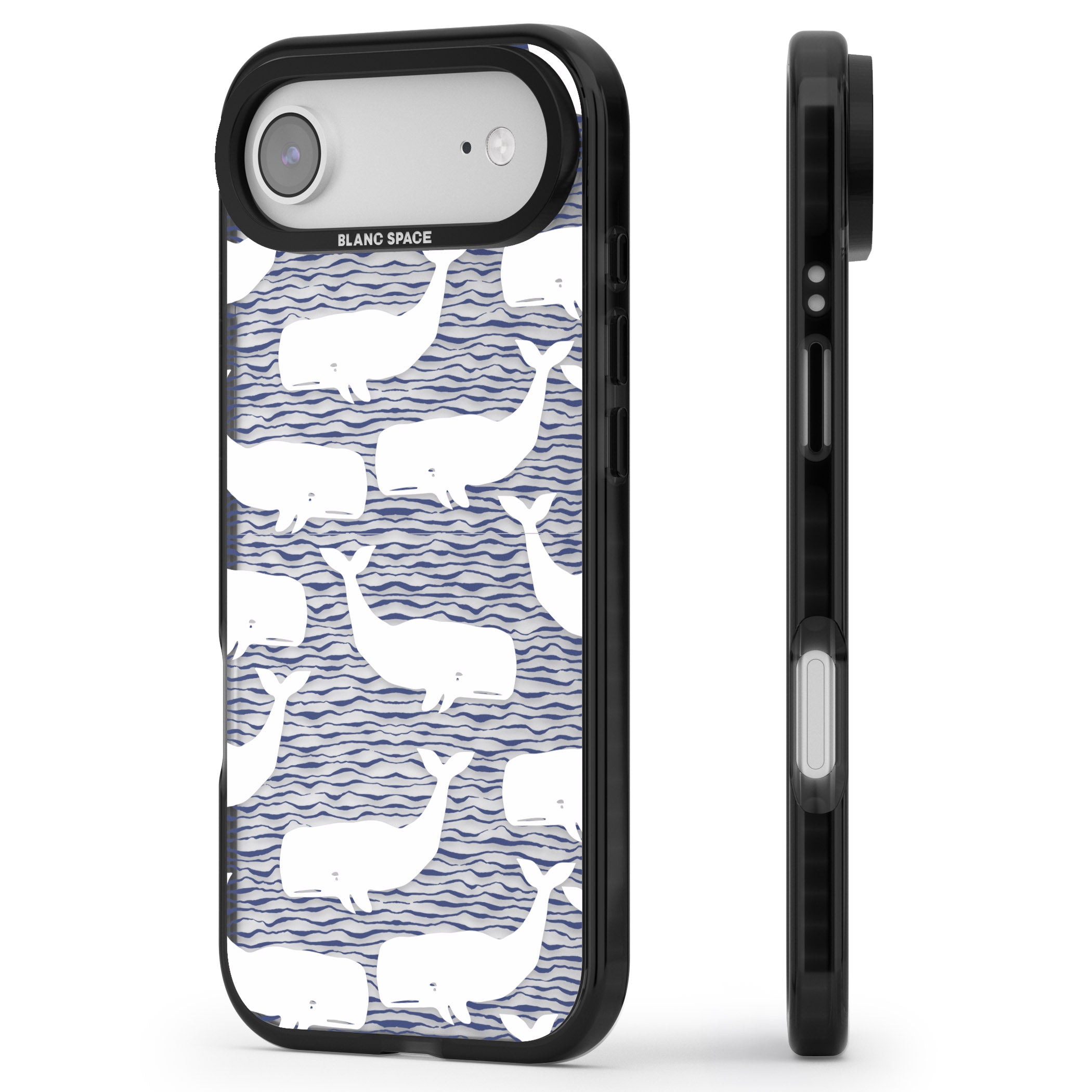 Whale Wave iPhone 17 Air Impact Black Phone Case Side Profile
