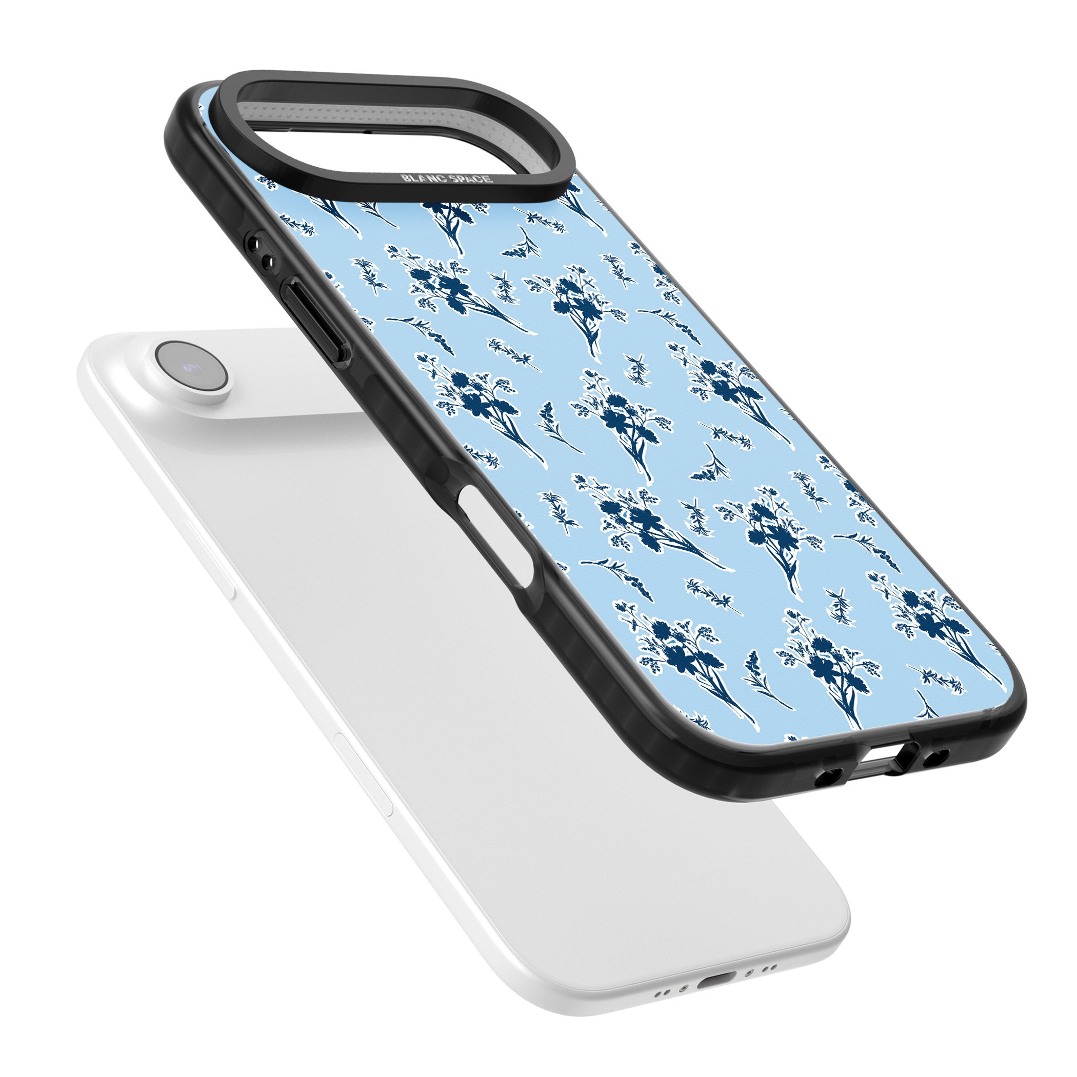 Blue Sticker Wildflowers iPhone 17 Air Impact Black Phone Case Colours
