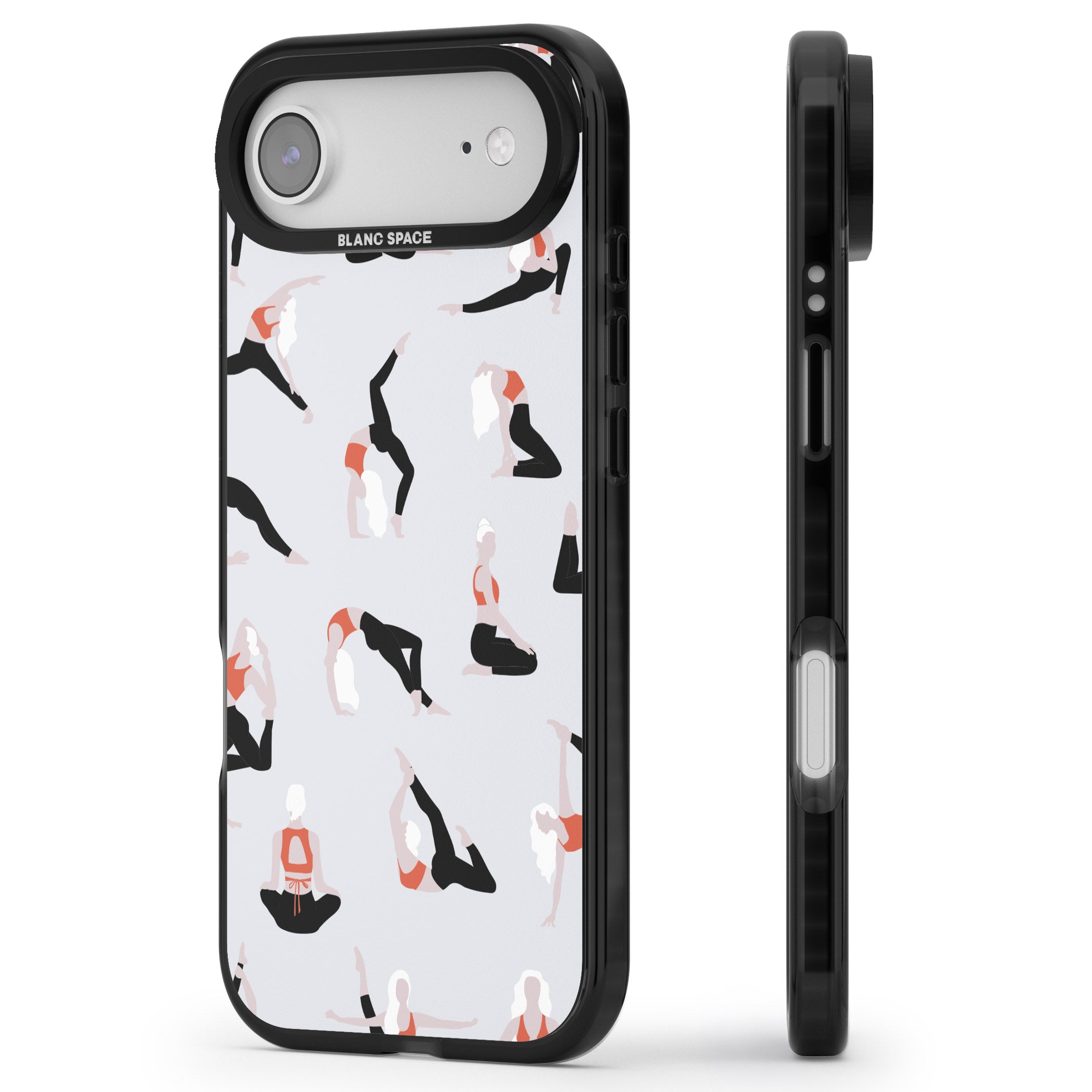 Yoga Poses Standard iPhone 17 Air Impact Black Phone Case Side Profile