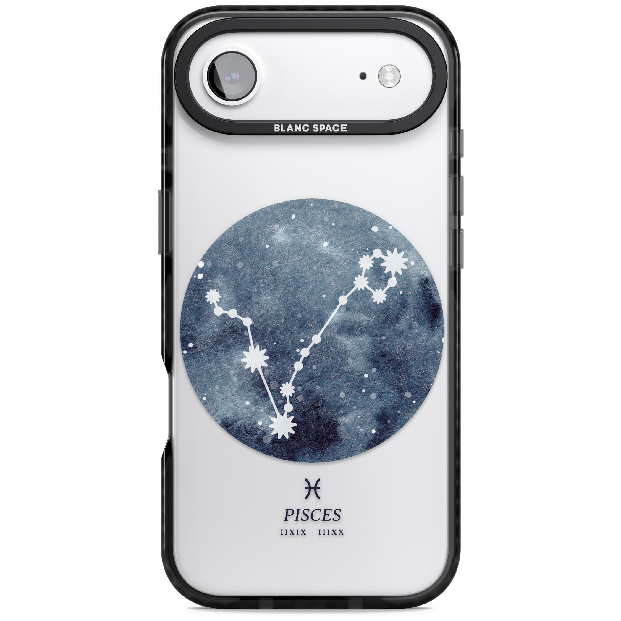 Pisces Zodiac Constellation iPhone 17 Air Impact Black Phone Case