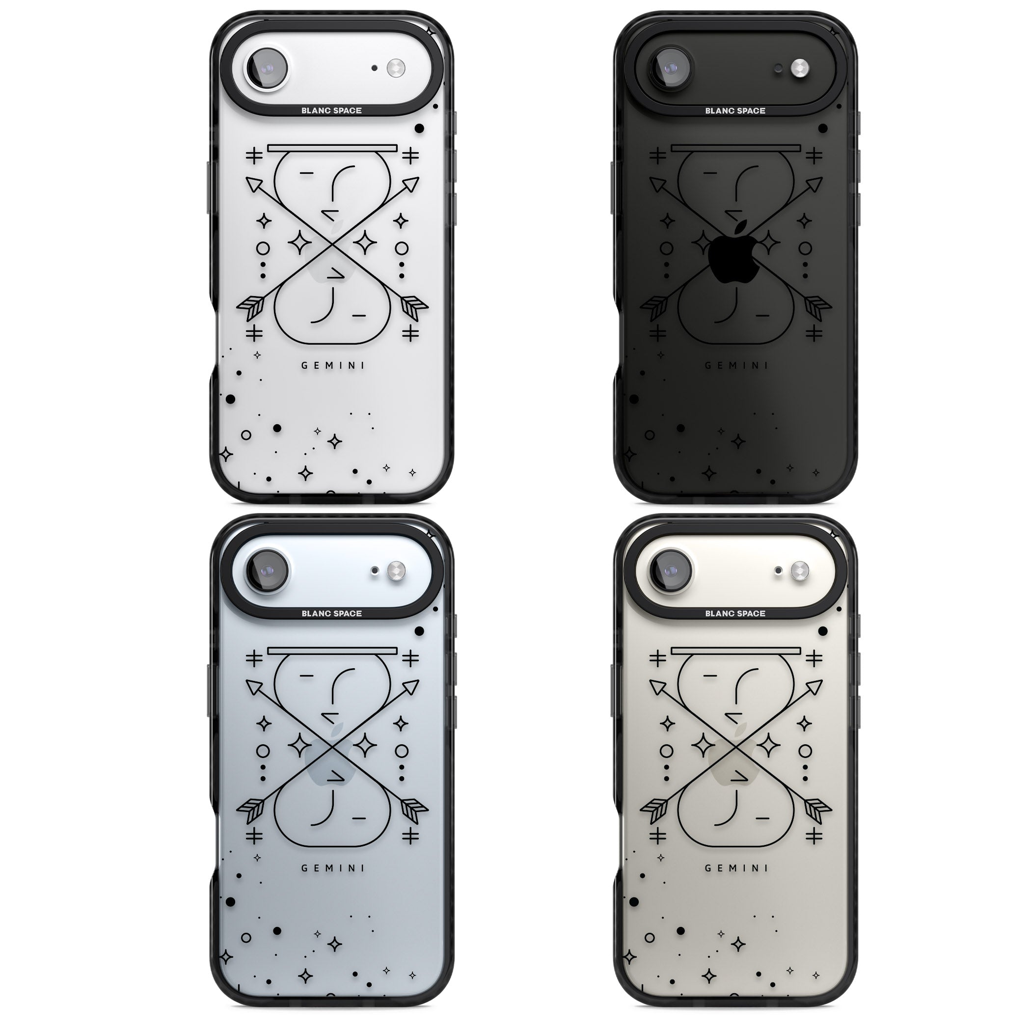 Gemini Zodiac iPhone 17 Air Impact Black Phone Case APT Impact Protection