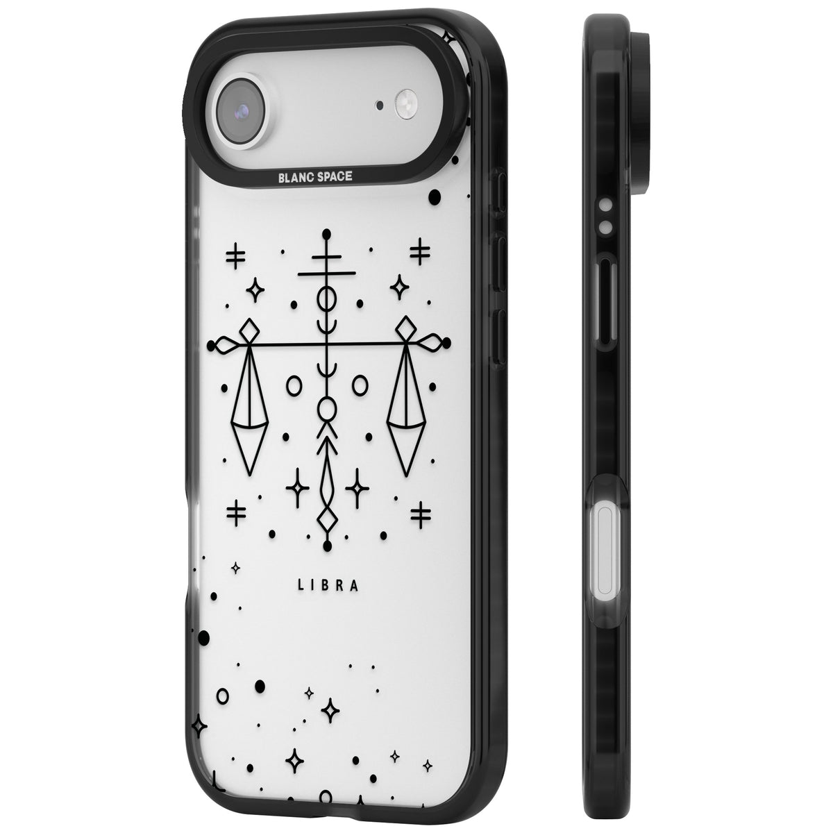 Libra Abstract Zodiac iPhone Air Impact Black Phone Case side