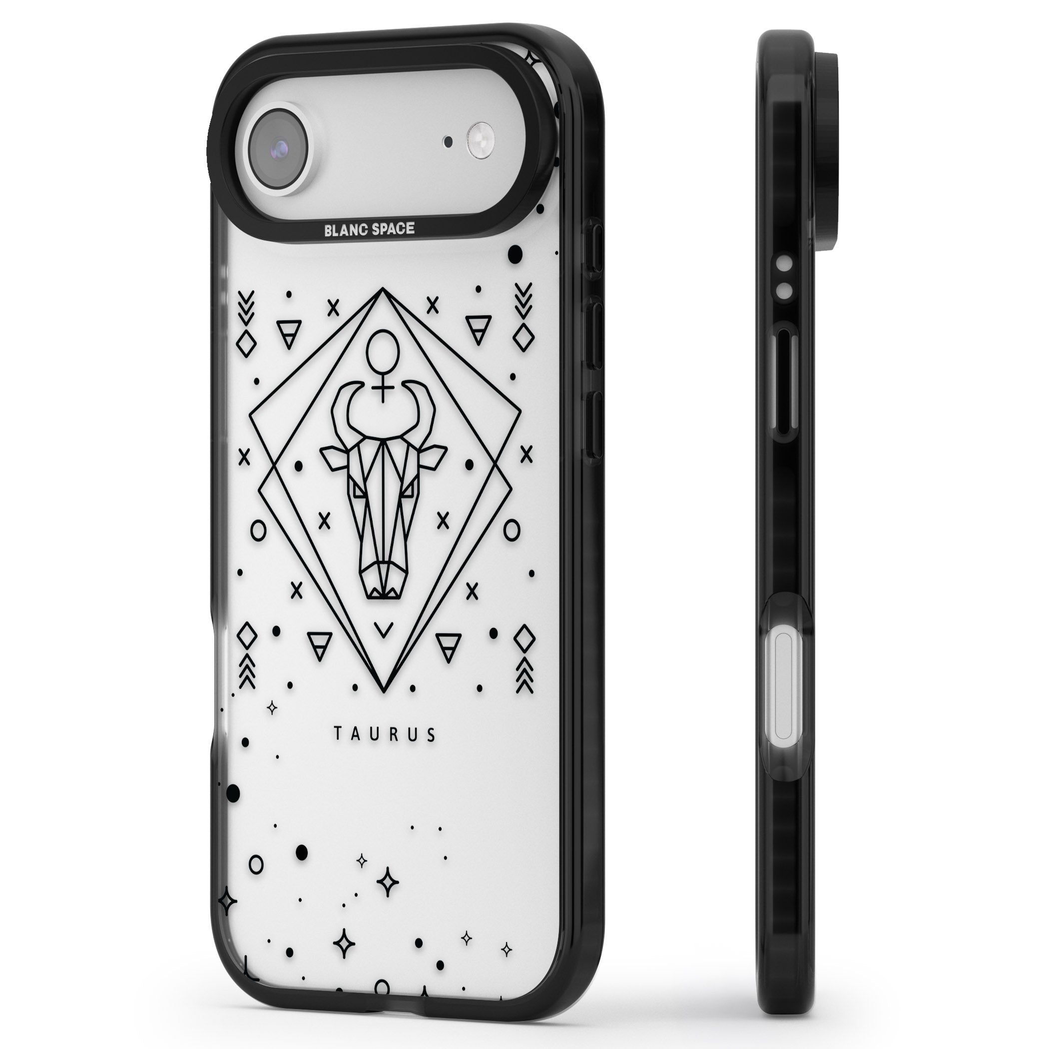 Taurus Emblem iPhone 17 Air Impact Black Phone Case Side Profile