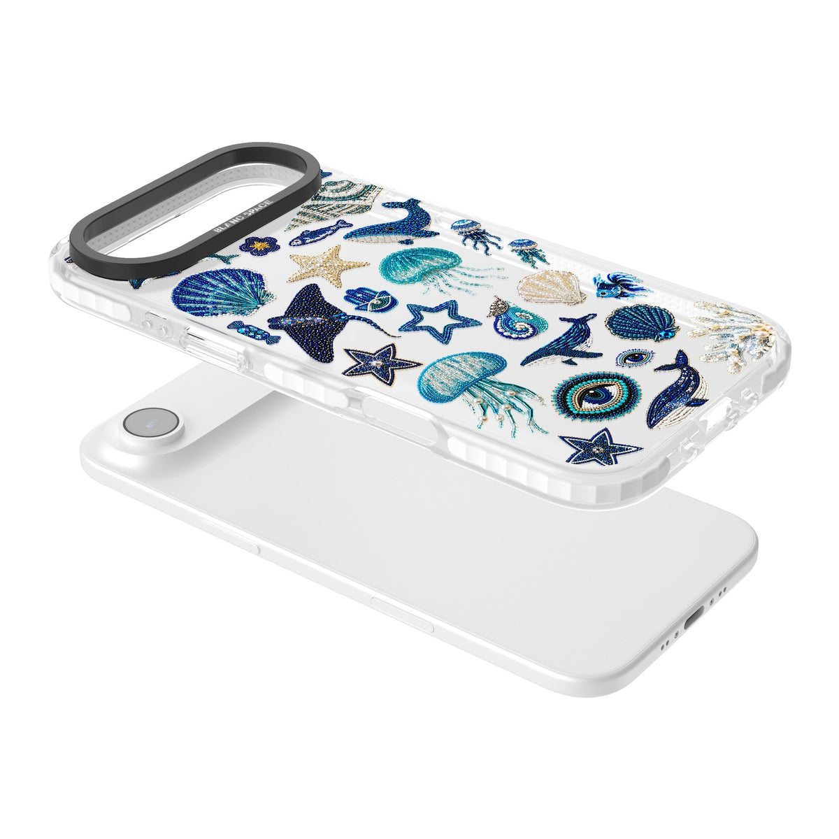 Beaded Coastal iPhone Air Impact Clear Phone Case angled
