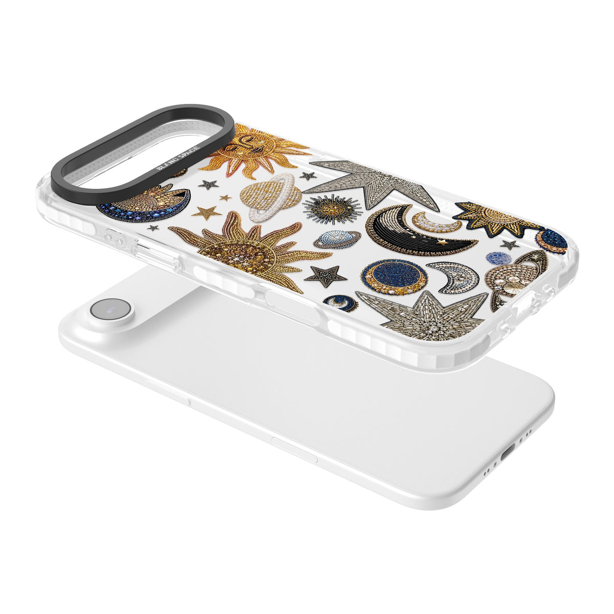 Beaded Cosmos iPhone Air Impact Clear Phone Case angled