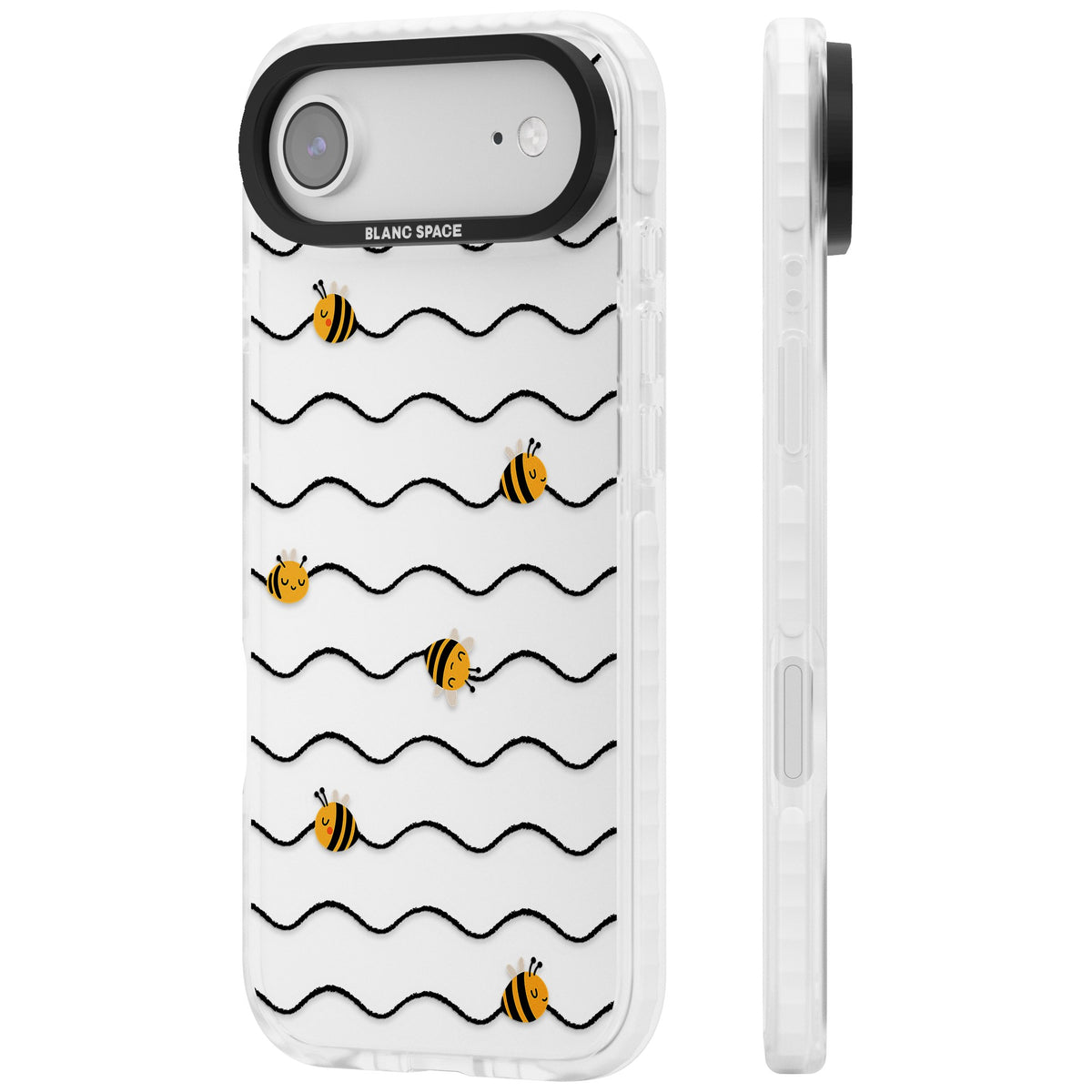 Bee Wave Pattern iPhone Air Impact Clear Phone Case side