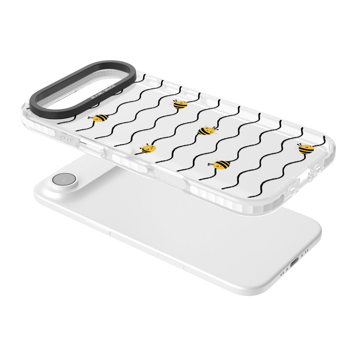 Bee Wave Pattern iPhone Air Impact Clear Phone Case angled