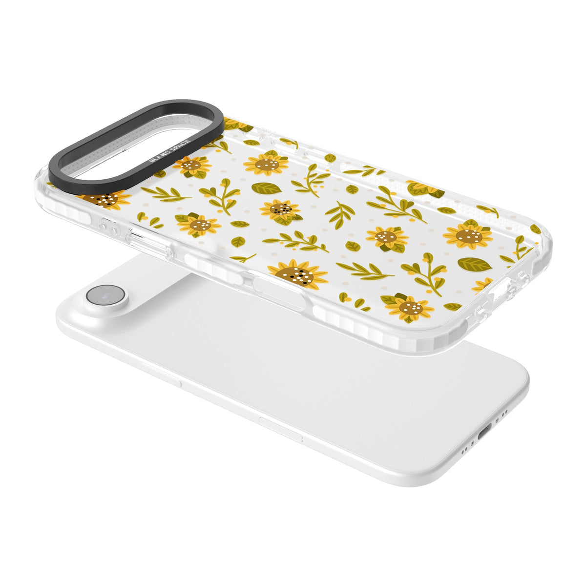 Bees & Sunflowers iPhone Air Impact Clear Phone Case angled