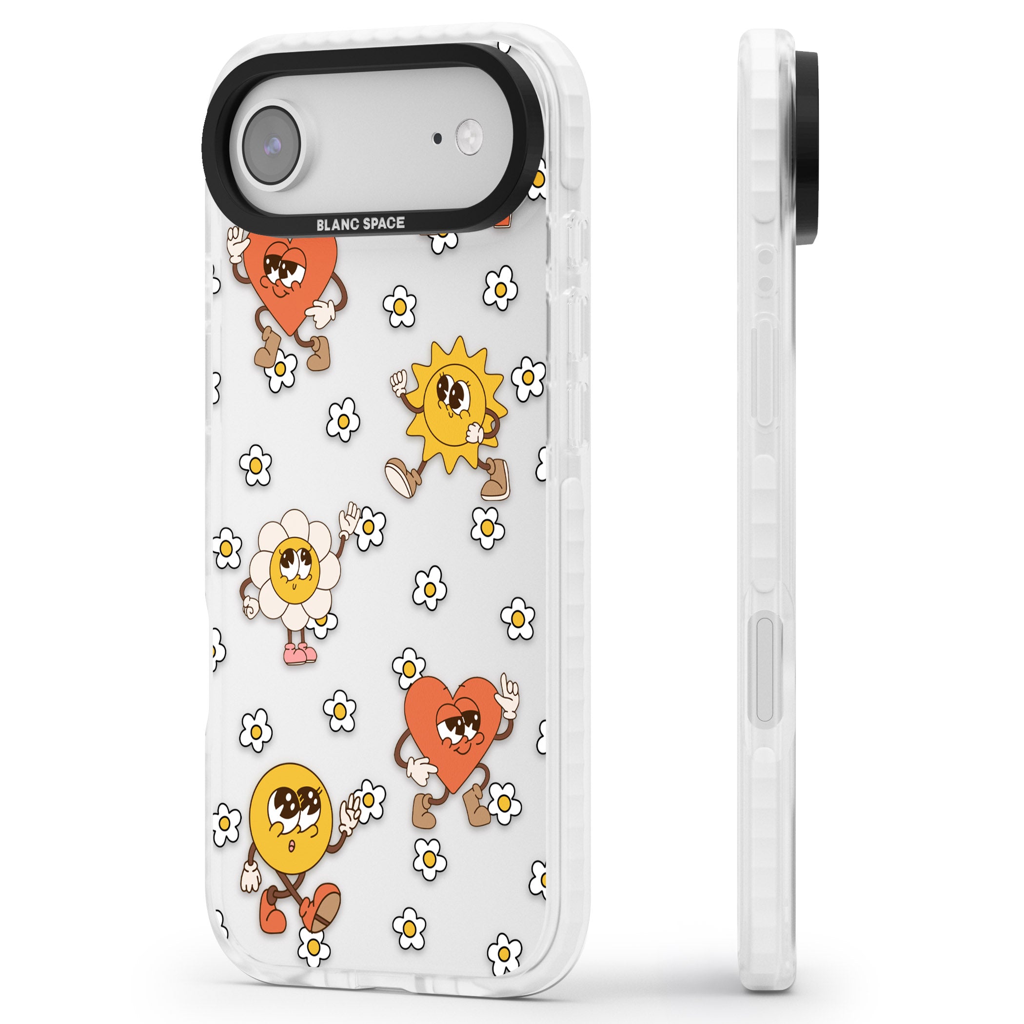 Daisies & Friends iPhone 17 Air Impact Clear Phone Case Side Profile