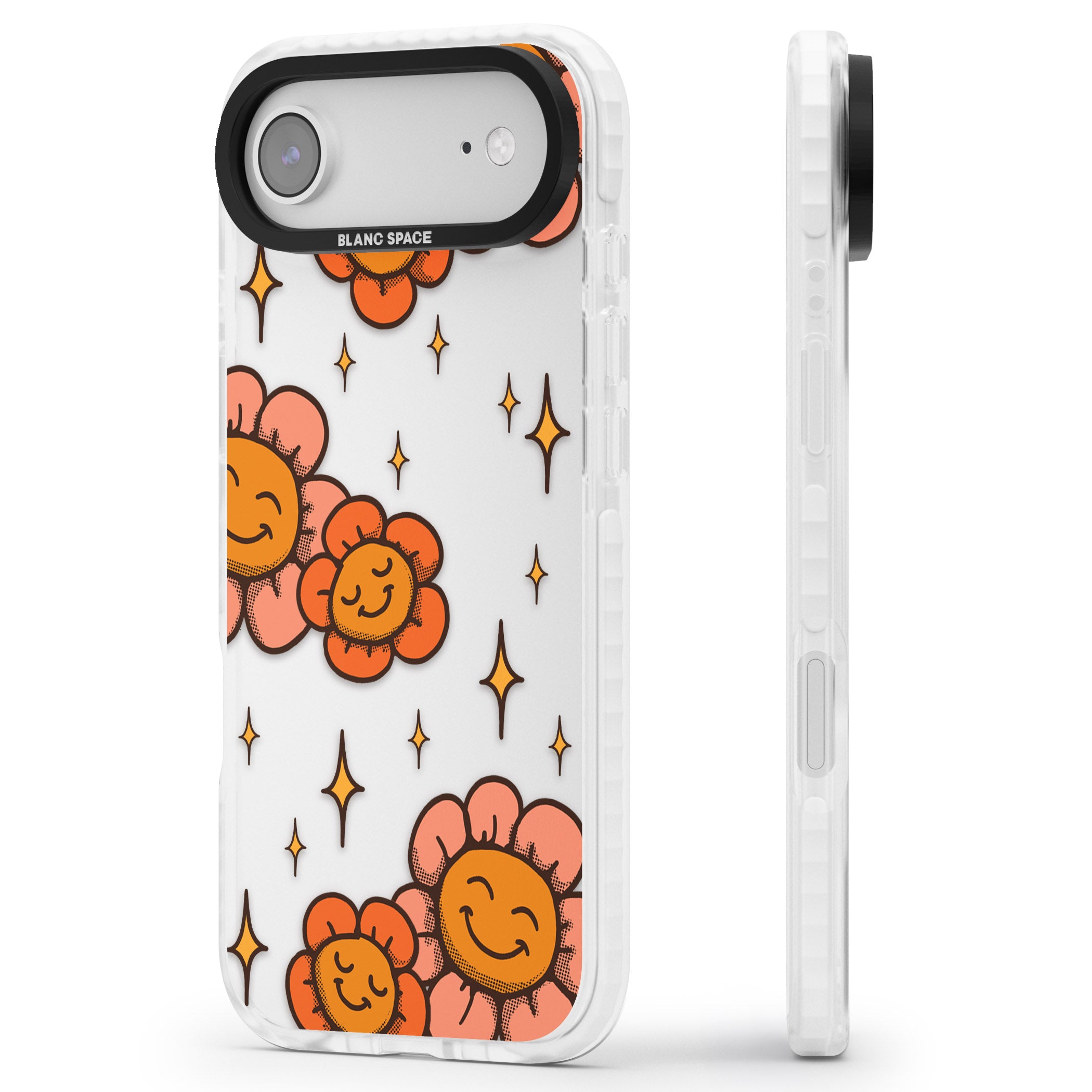 Mellow Flowers iPhone 17 Air Impact Clear Phone Case Side Profile