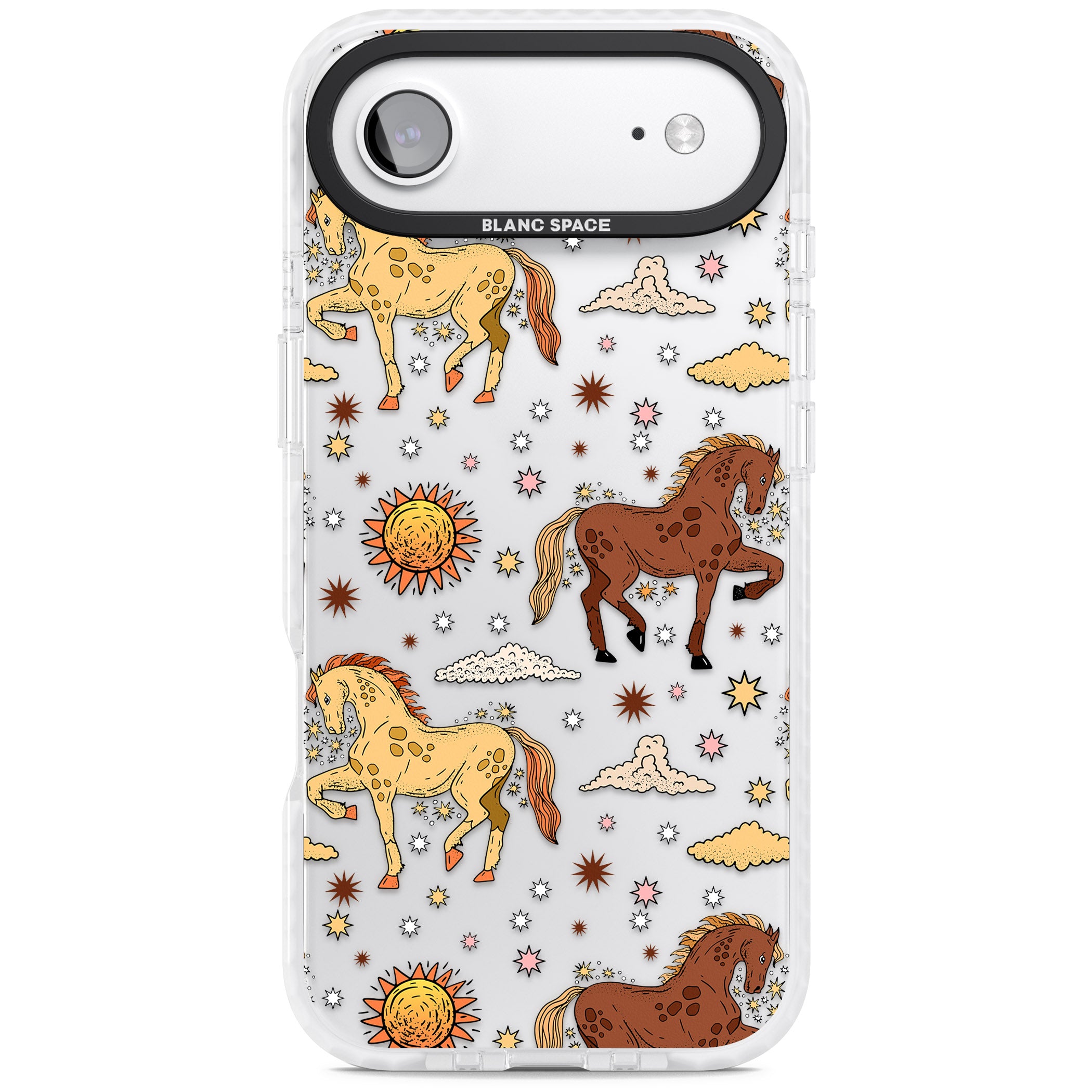 Boho Celestial Wild Horses iPhone 17 Air Impact Clear Phone Case