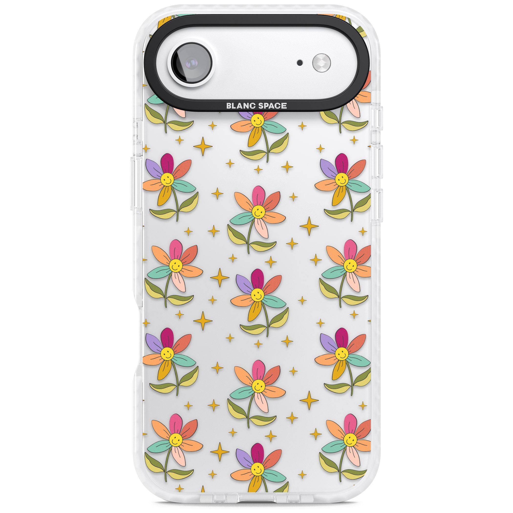 Boho Celestial Happy Flower iPhone 17 Air Impact Clear Phone Case