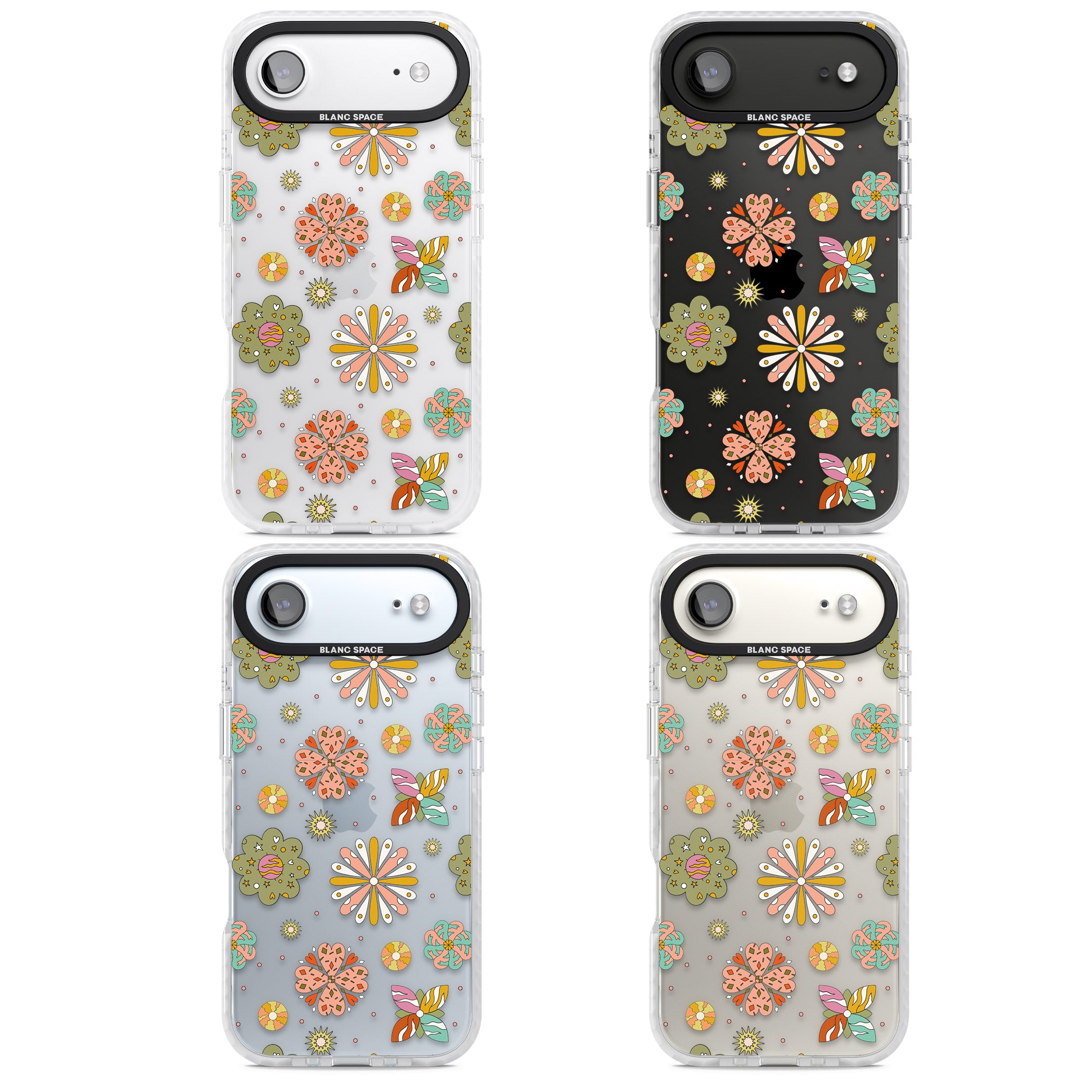 Boho Celestial Psychedelic Floral iPhone 17 Air Impact Clear Phone Case APT Impact Protection