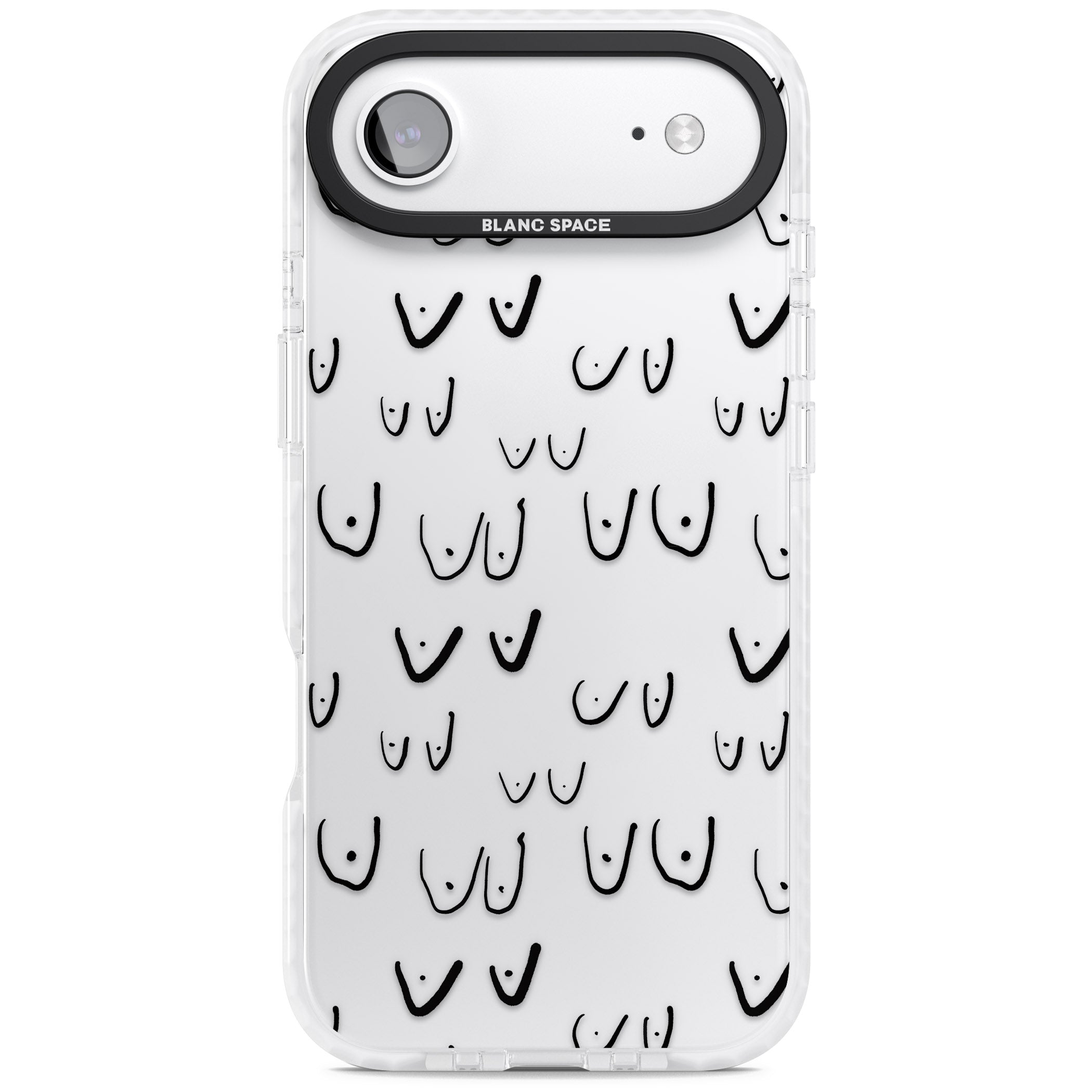 Boob Pattern (Black) iPhone 17 Air Impact Clear Phone Case
