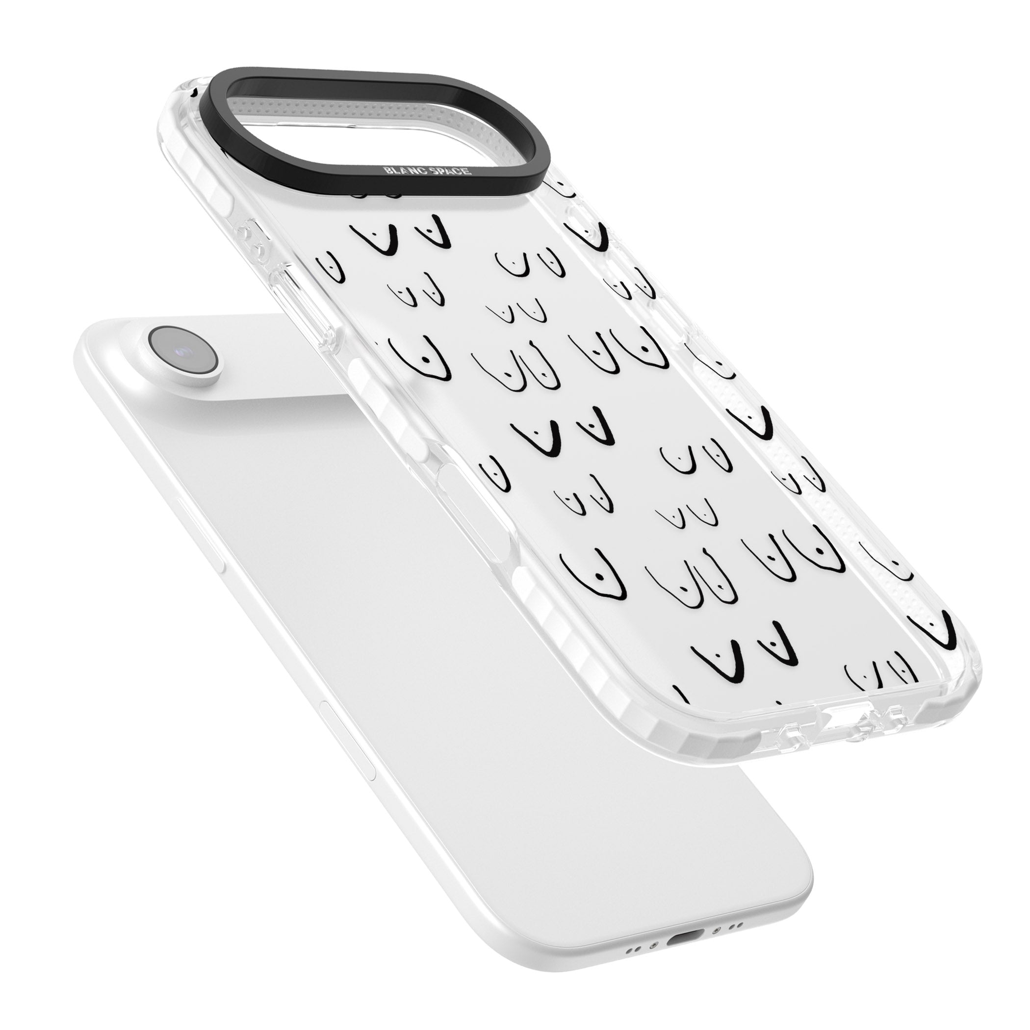 Boob Pattern (Black) iPhone 17 Air Impact Clear Phone Case Colours