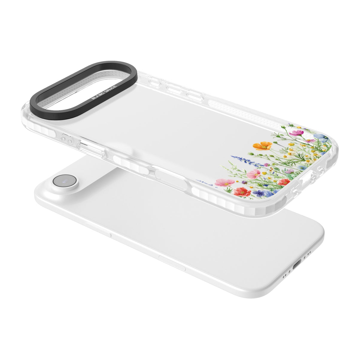 Minimal Wildflowers iPhone Air Impact Clear Phone Case angled