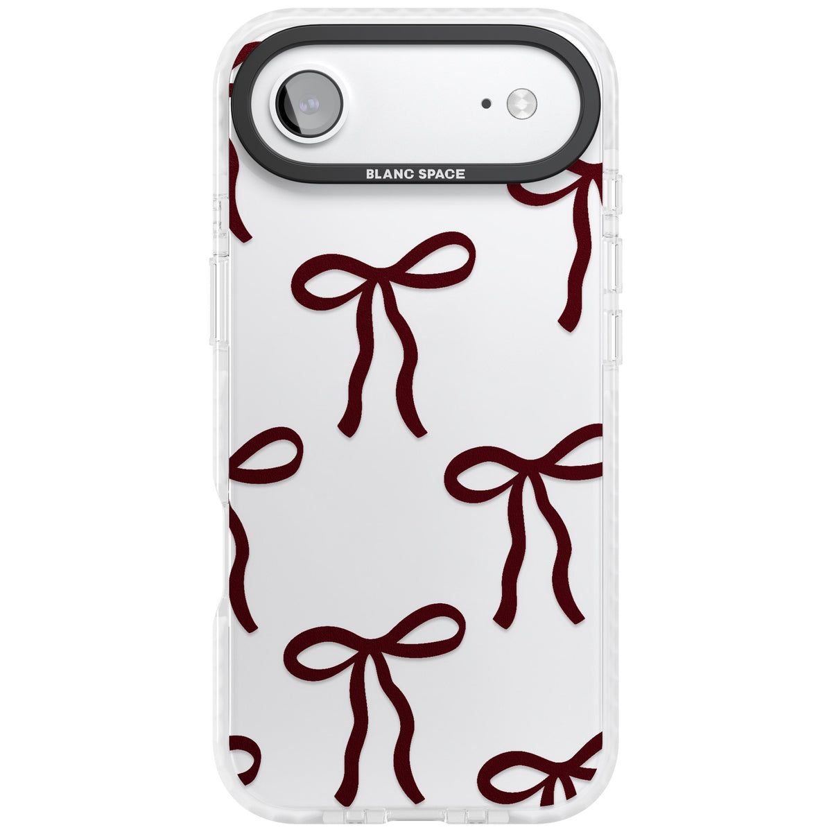 Burgundy Bows iPhone Air Impact Clear Phone Case front