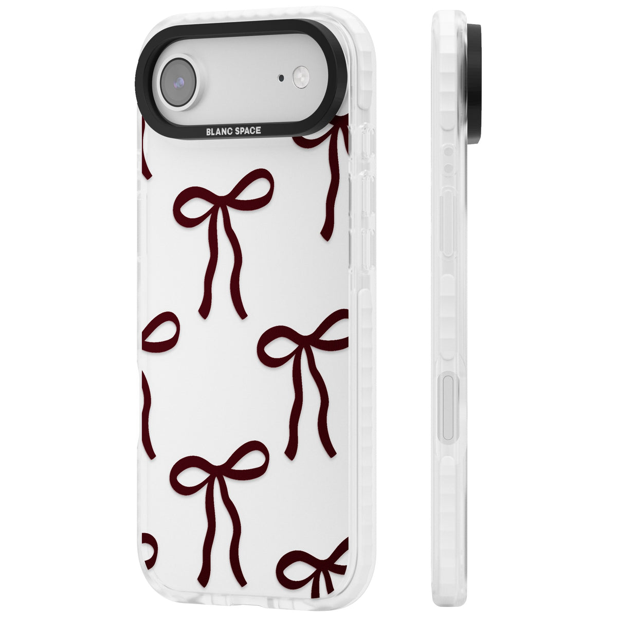 Burgundy Bows iPhone Air Impact Clear Phone Case side