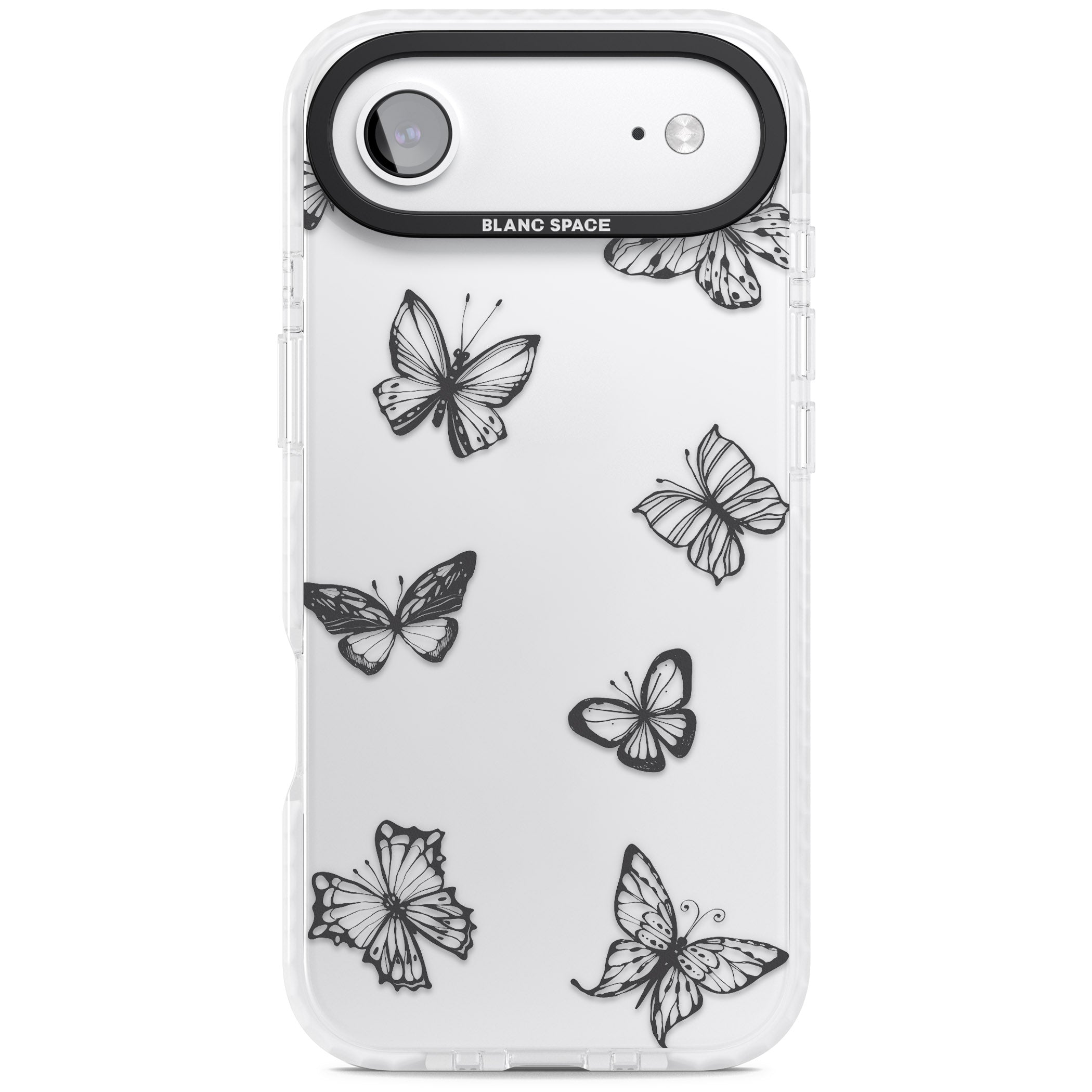 Grey Butterfly Line Pattern iPhone 17 Air Impact Clear Phone Case