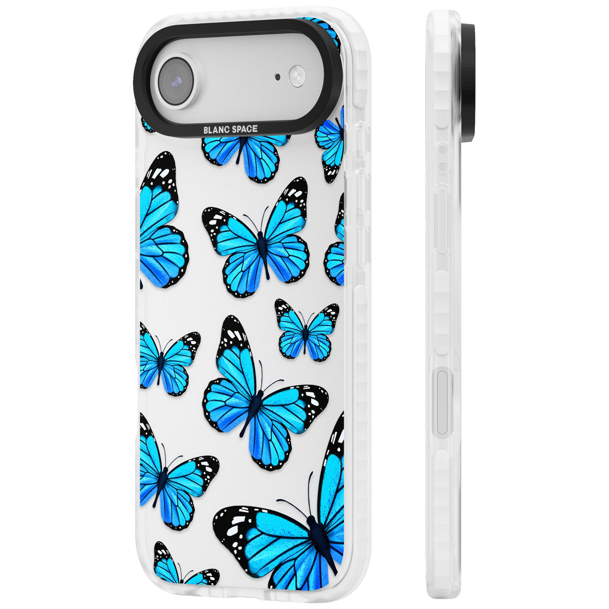 Azure Butterflies iPhone Air Impact Clear Phone Case side