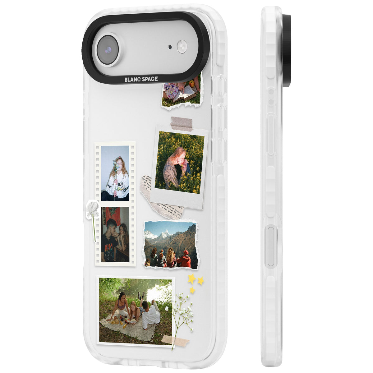 Personalised Scrapbook Instant Photos iPhone Air Impact Clear Phone Case side
