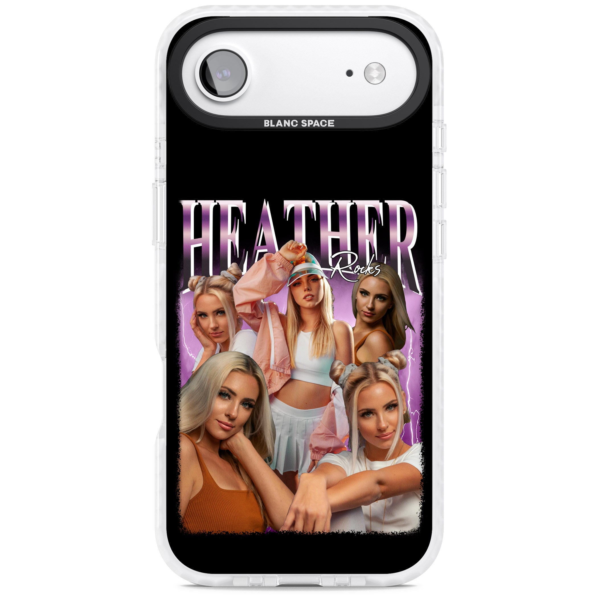 Personalised Airbrush Name & Photo Collage (Pink) iPhone 17 Air Impact Clear Phone Case