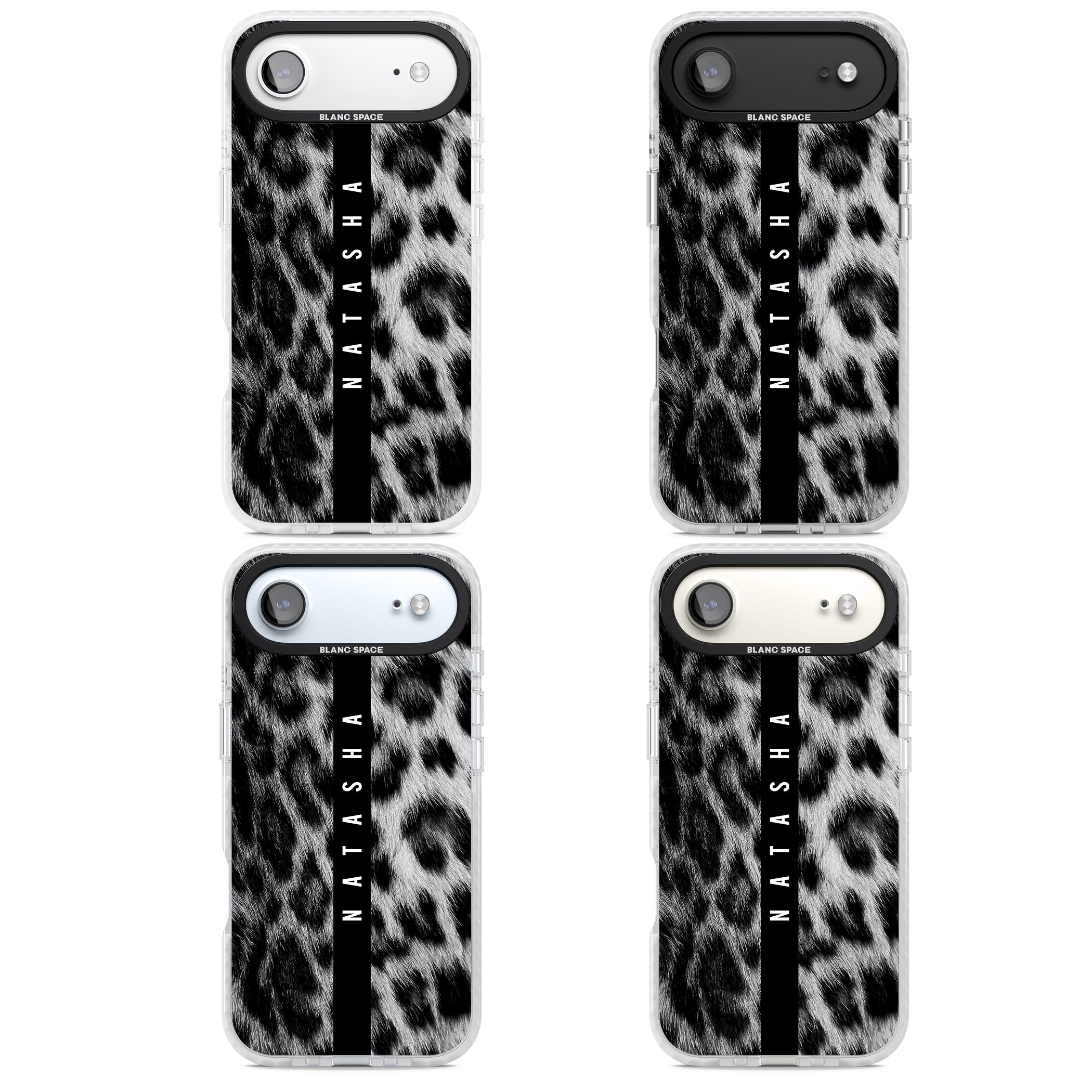 Personalised Snow Leopard Print iPhone 17 Air Impact Clear Phone Case APT Impact Protection
