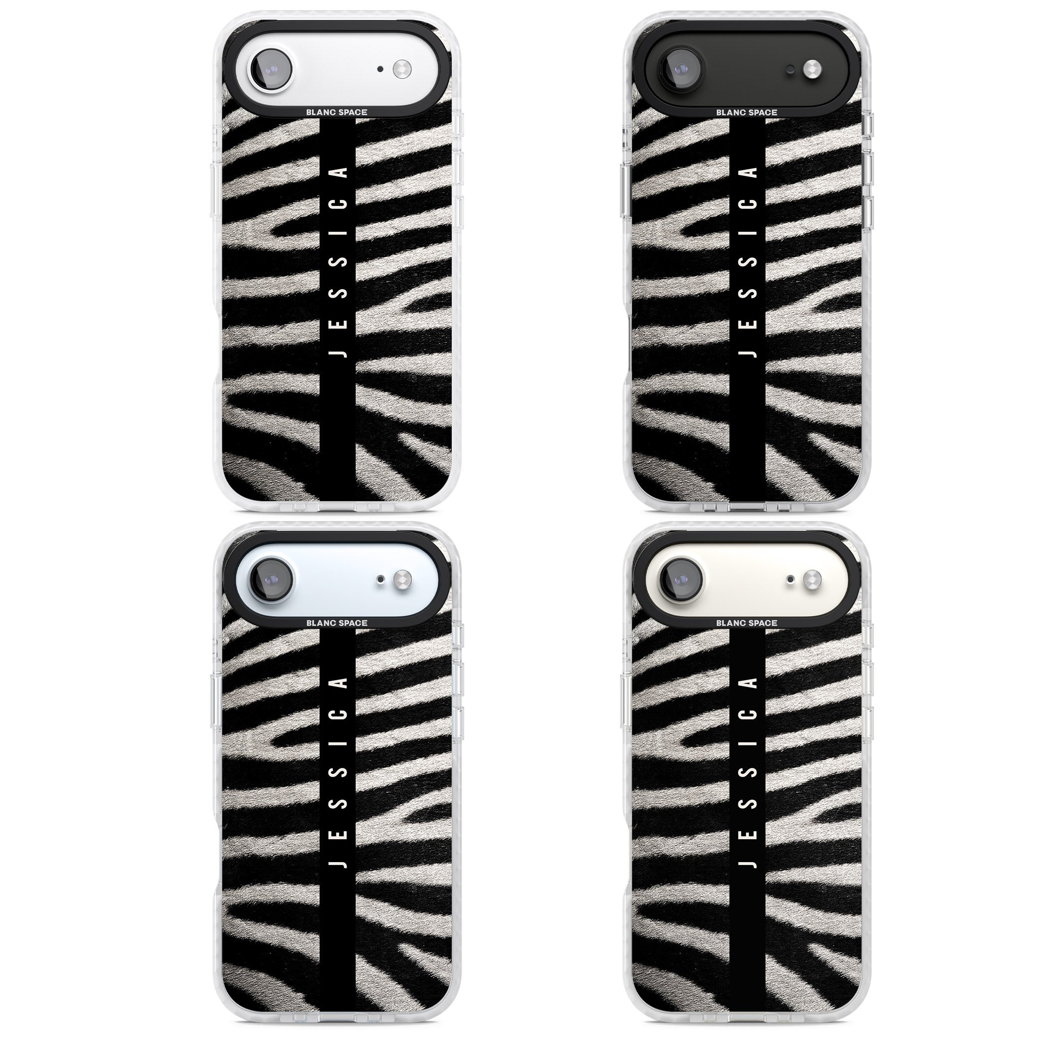 Personalised Zebra Print iPhone 17 Air Impact Clear Phone Case APT Impact Protection